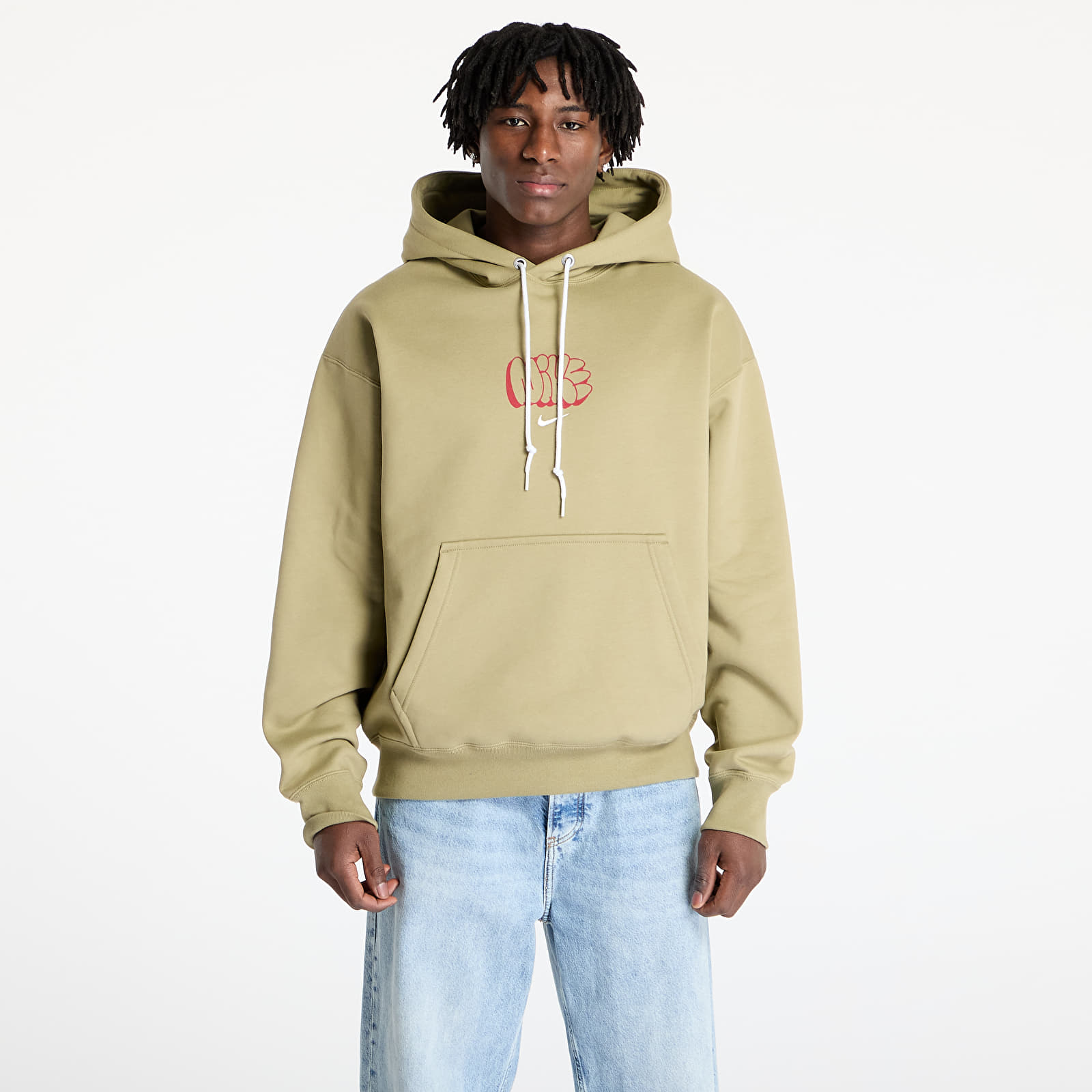 Bluzy męskie Nike Solo Swoosh Men's Fleece Hoodie Neutral Olive/ Sail