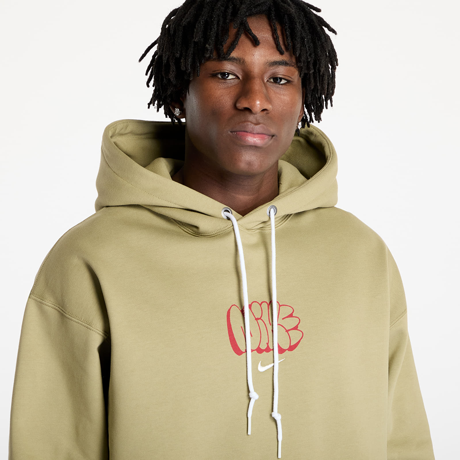 Bluzy męskie Nike Solo Swoosh Men's Fleece Hoodie Neutral Olive/ Sail