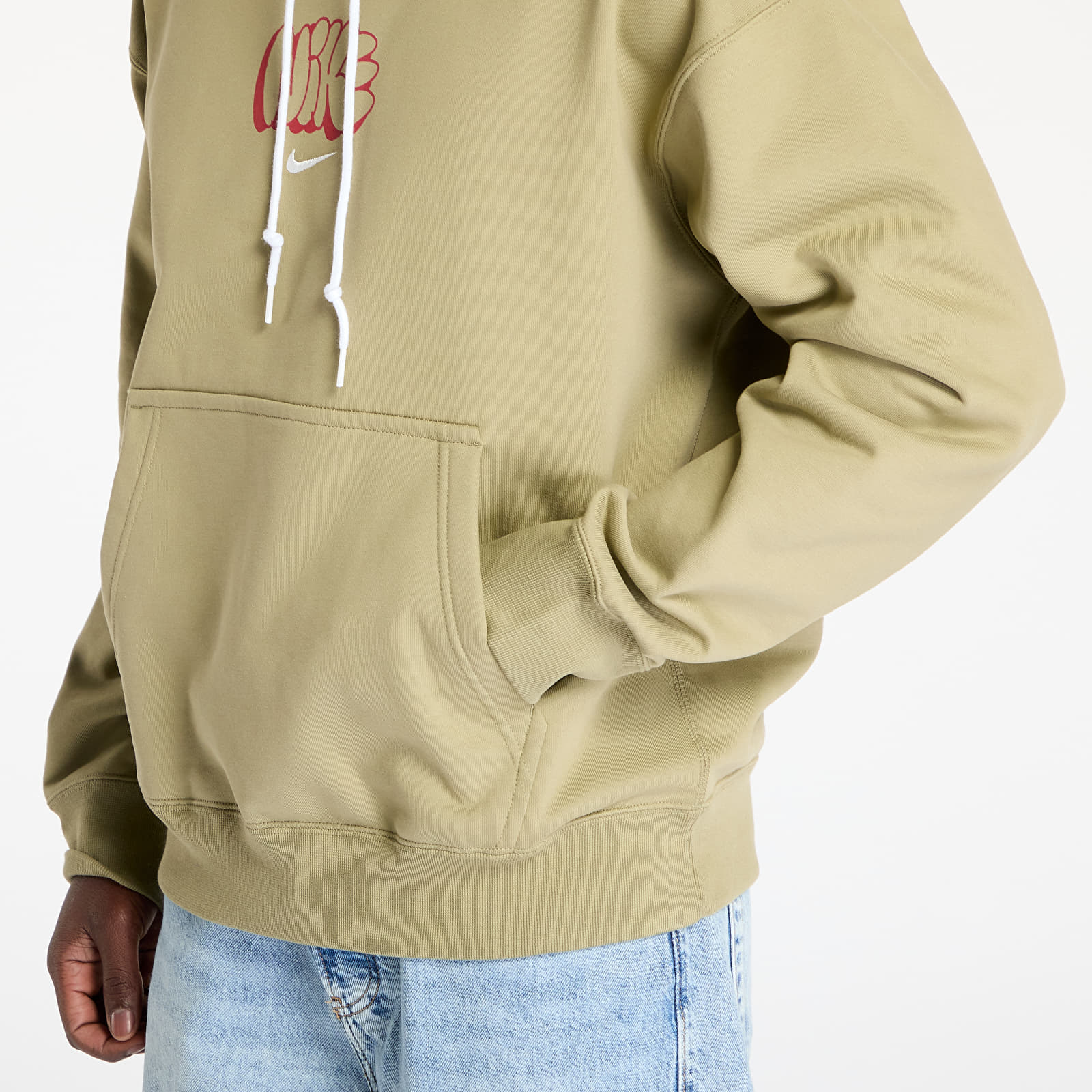 Bluzy męskie Nike Solo Swoosh Men's Fleece Hoodie Neutral Olive/ Sail