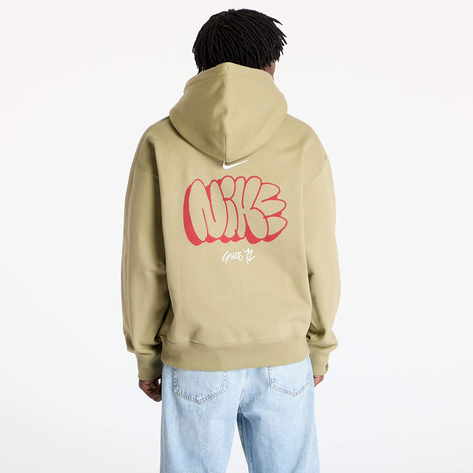 Bluzy męskie Nike Solo Swoosh Men's Fleece Hoodie Neutral Olive/ Sail