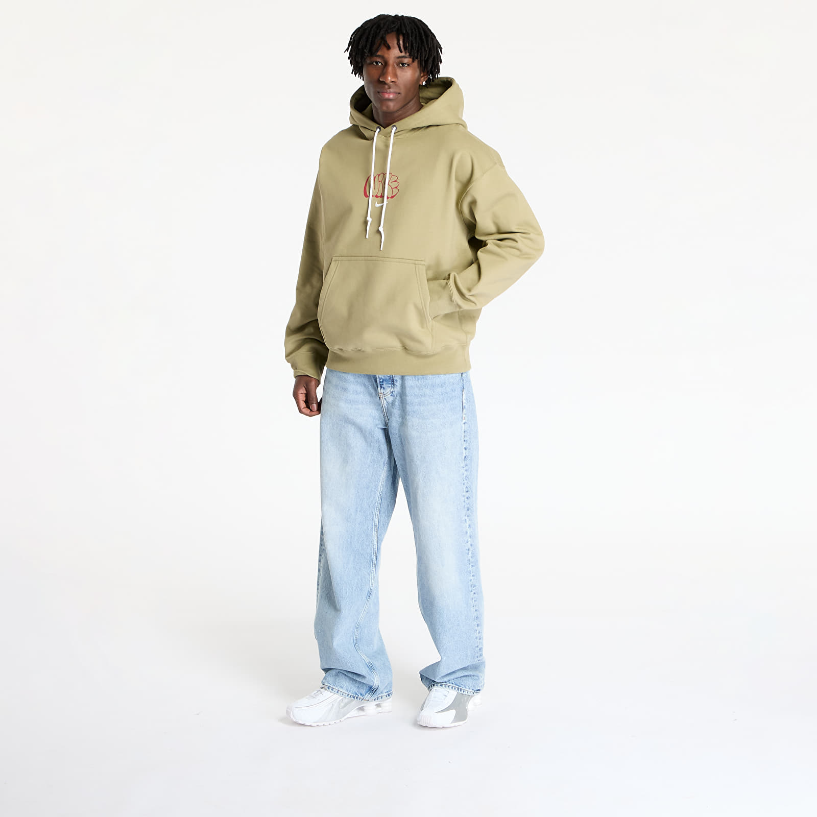 Bluzy męskie Nike Solo Swoosh Men's Fleece Hoodie Neutral Olive/ Sail