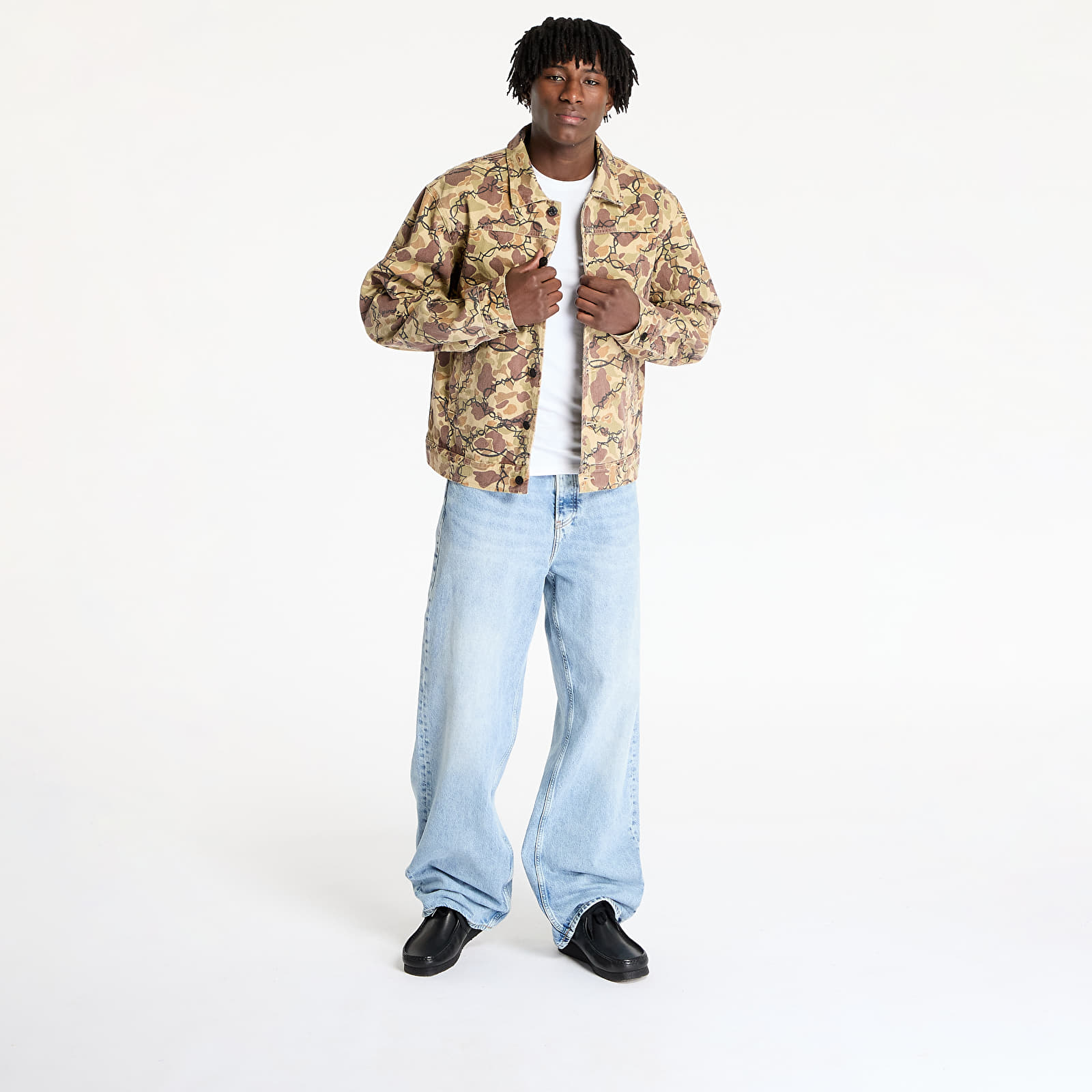 Herenjassen RIPNDIP Wired Button Up Jacket Tan Camo