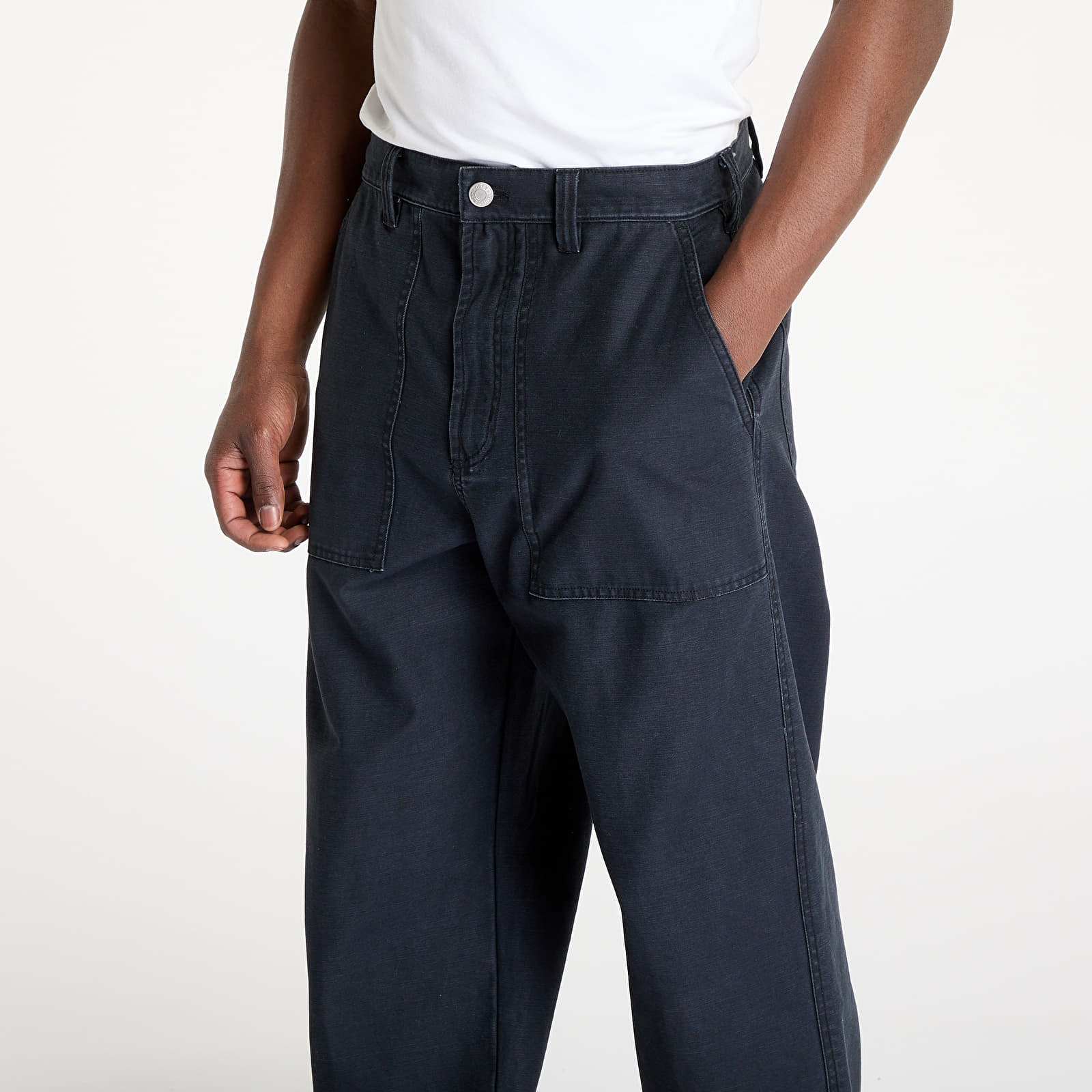 Men's trousers OBEY Bigwig Baggy Utility Pant Anthracite Faded Wash