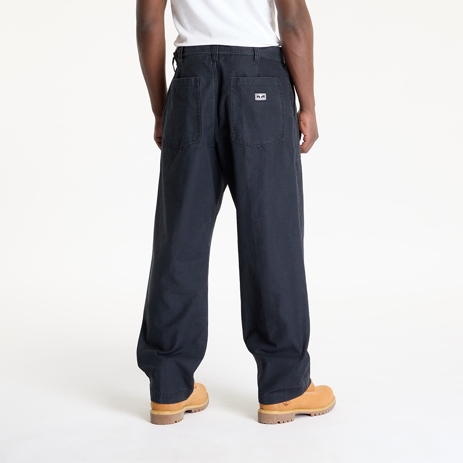 Byxor för män OBEY Bigwig Baggy Utility Pant Anthracite Faded Wash