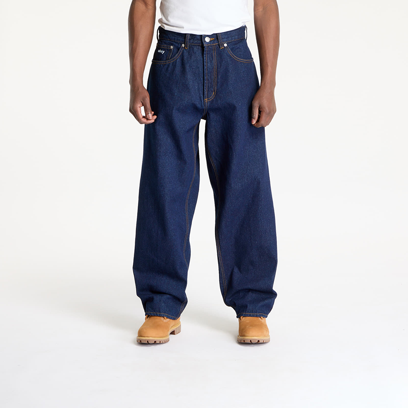 Men's trousers OBEY Bigwig Baggy Denim Jeans Rinse Indigo