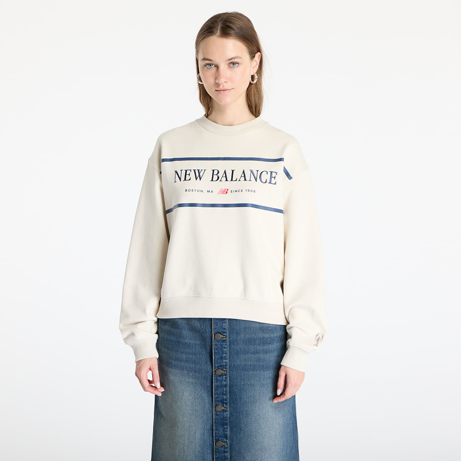 Hanorac New Balance Athletics Nautical Lobster Crew Sweatshirt Linen M