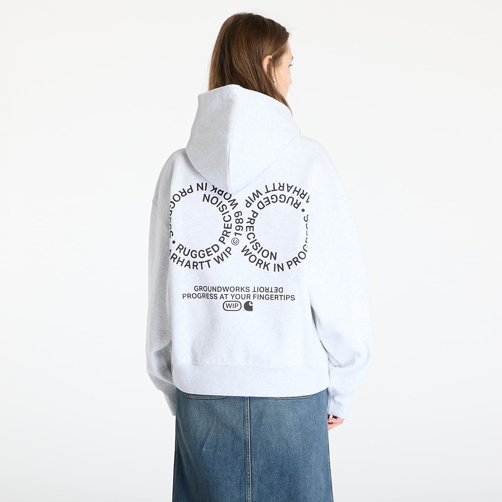 Мъжки потници Carhartt WIP Hooded Rotation Sweat UNISEX Ash Heather/ Black