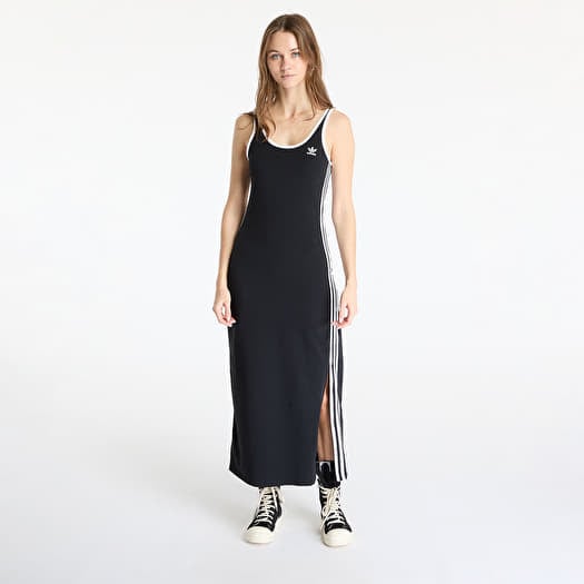 Jurk adidas Adicolor 3 Stripes Tank Dress Maxi Black/ White