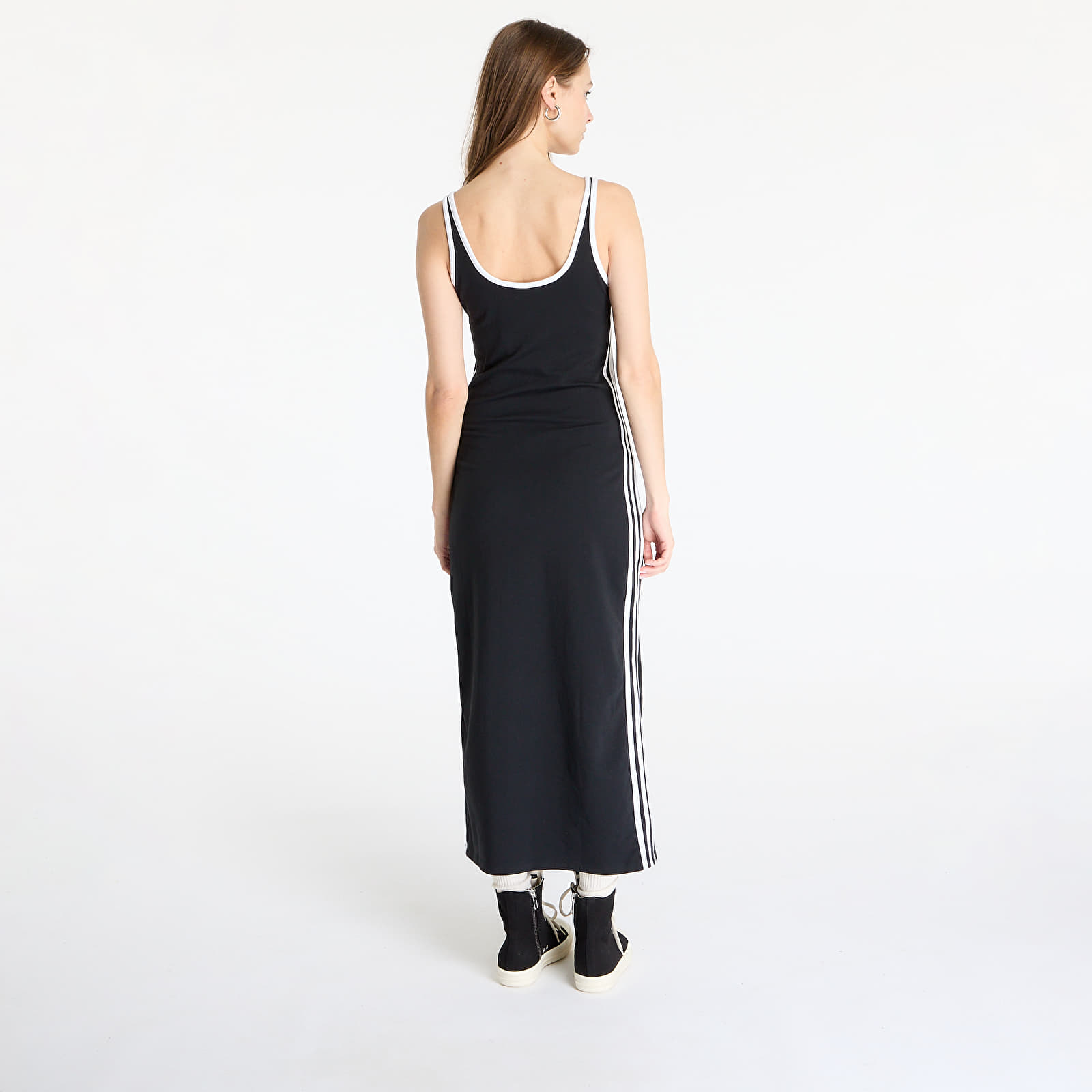 Vestido adidas Adicolor 3 Stripes Tank Dress Maxi Black/ White