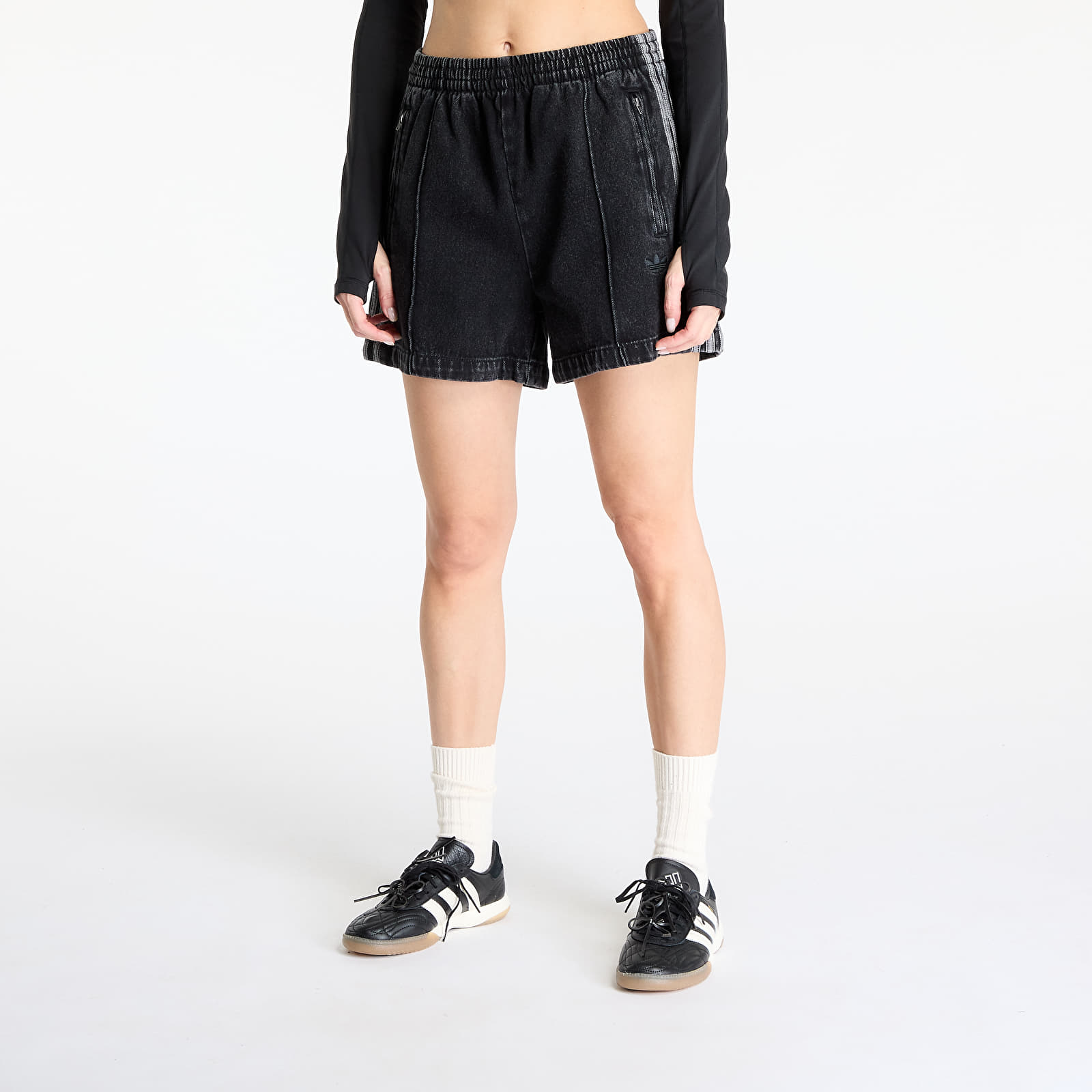 Women's Shorts adidas Firebird Adicolor Denim Short Black/ True Black Denim