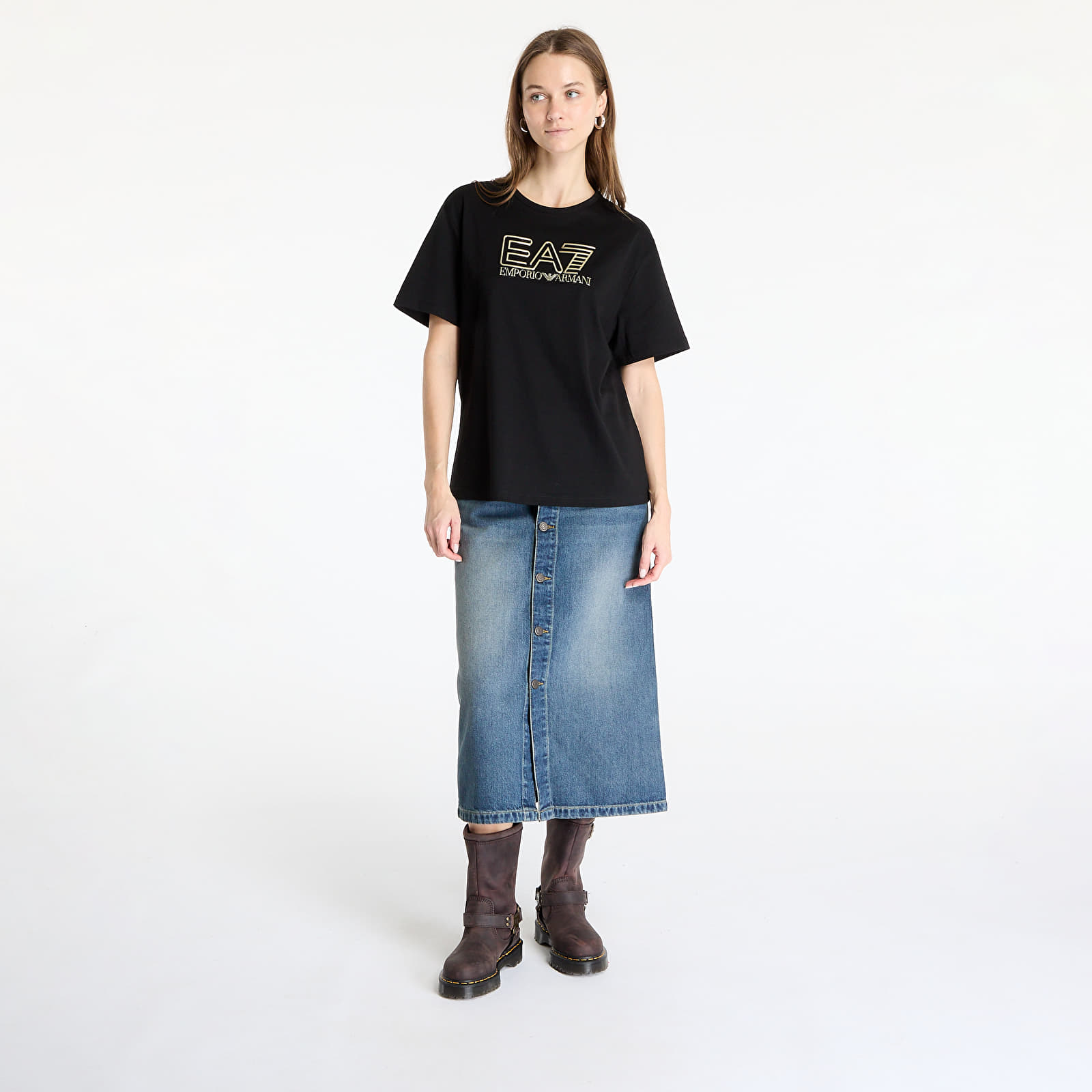 Trička EA7 Emporio Armani Train Visibility W Tee Ss Black/ Gold