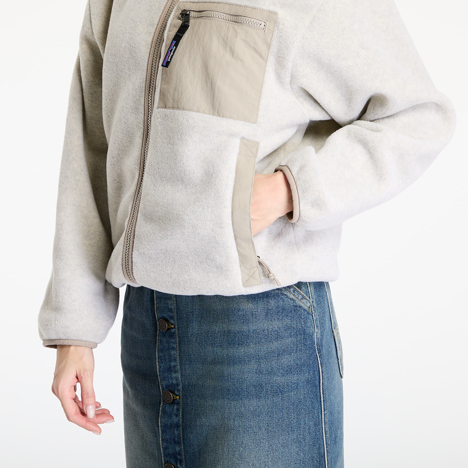 Joped Patagonia Women's Synchilla® Fleece Jacket Oatmeal Heather/ Seabird Grey