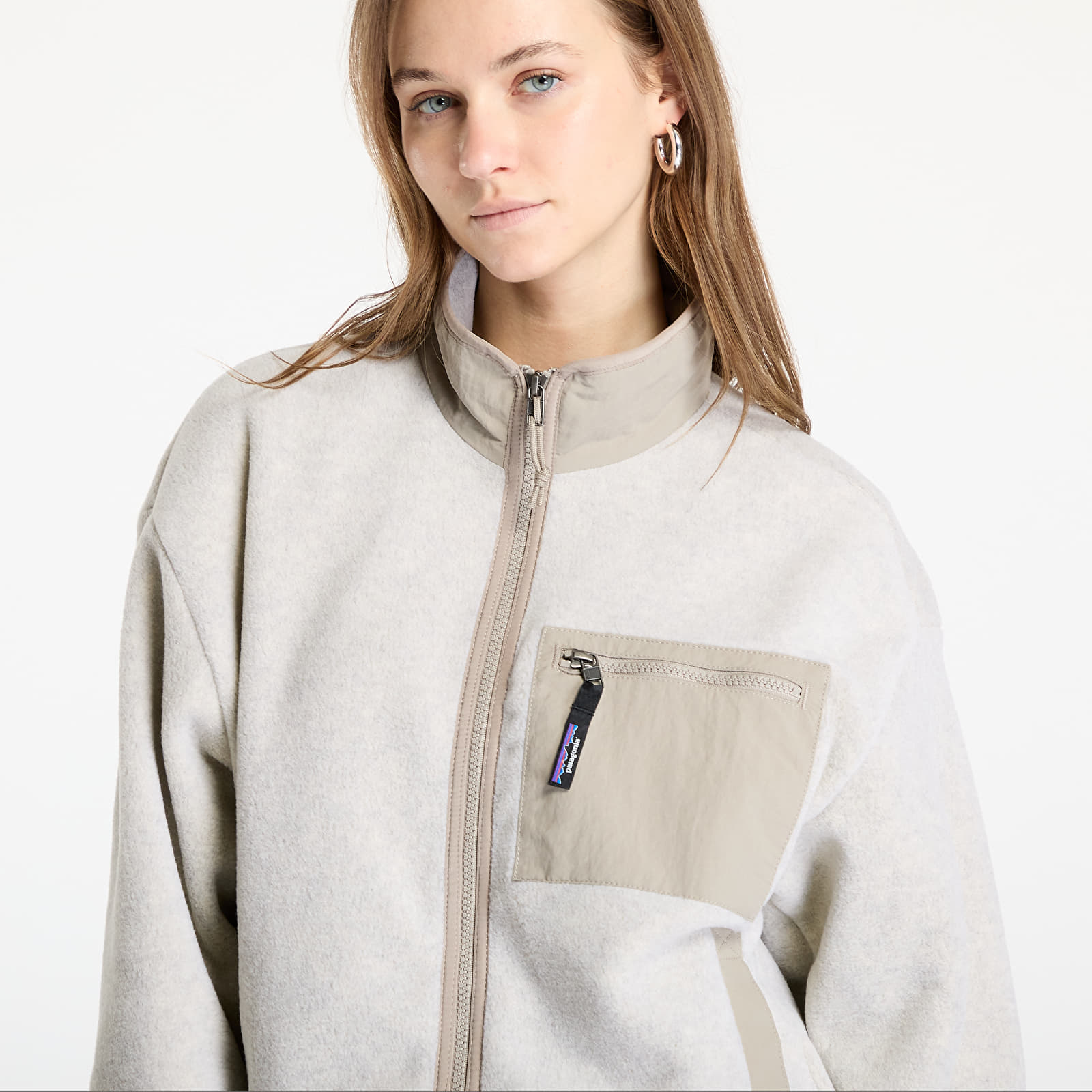 Joped Patagonia Women's Synchilla® Fleece Jacket Oatmeal Heather/ Seabird Grey