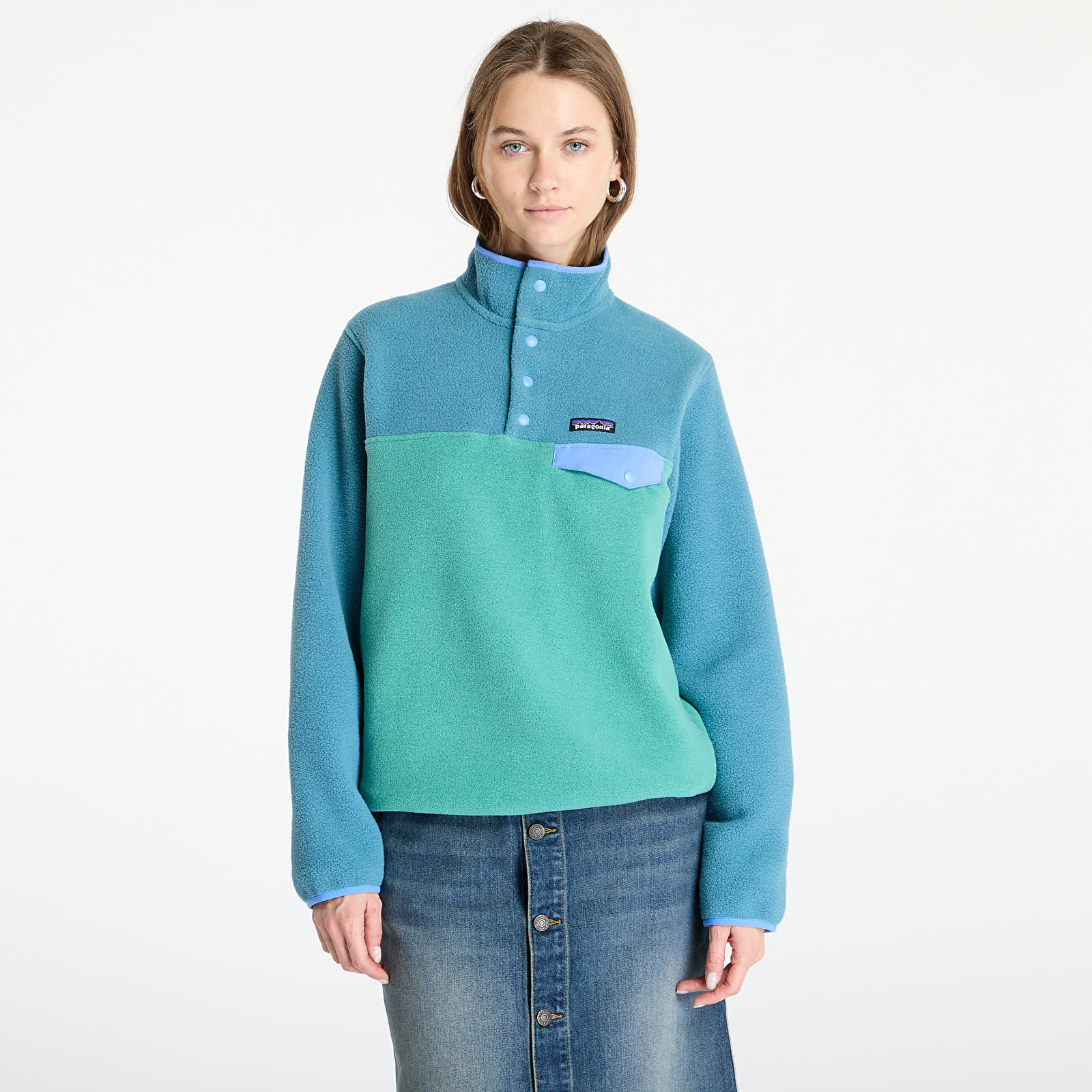 Hettegensere og sweatshirts Patagonia Women's Lightweight Synchilla® Snap-T® Fleece Pullover Heartleaf Green