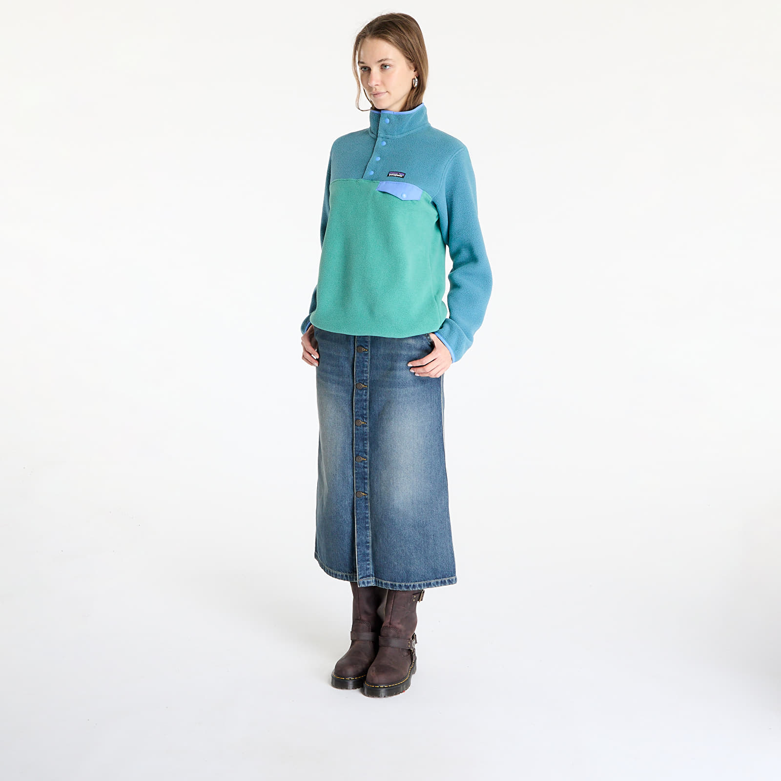 Hettegensere og sweatshirts Patagonia Women's Lightweight Synchilla® Snap-T® Fleece Pullover Heartleaf Green