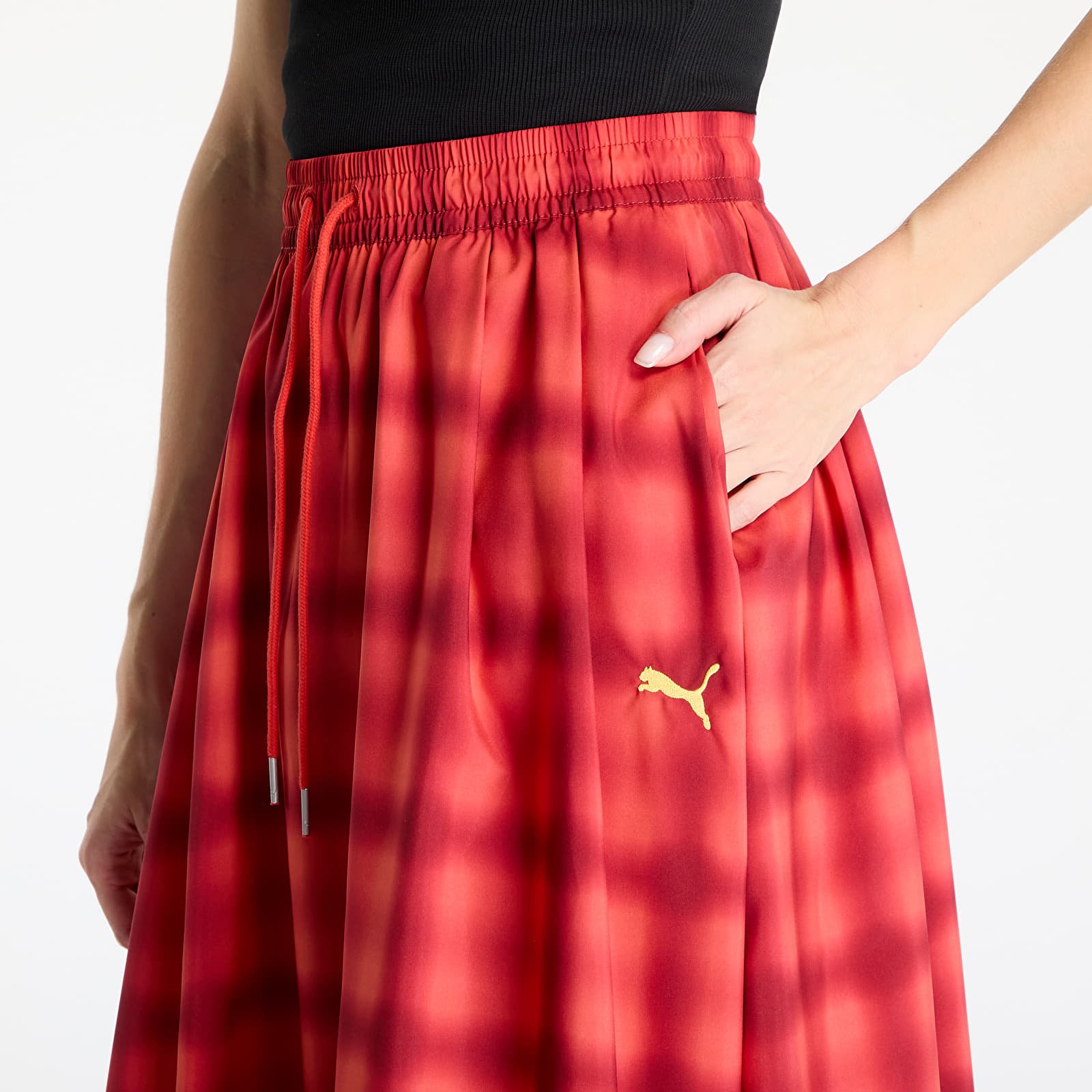 Skirts Puma Woven Midi AOP Pleated Skirt Red Fire