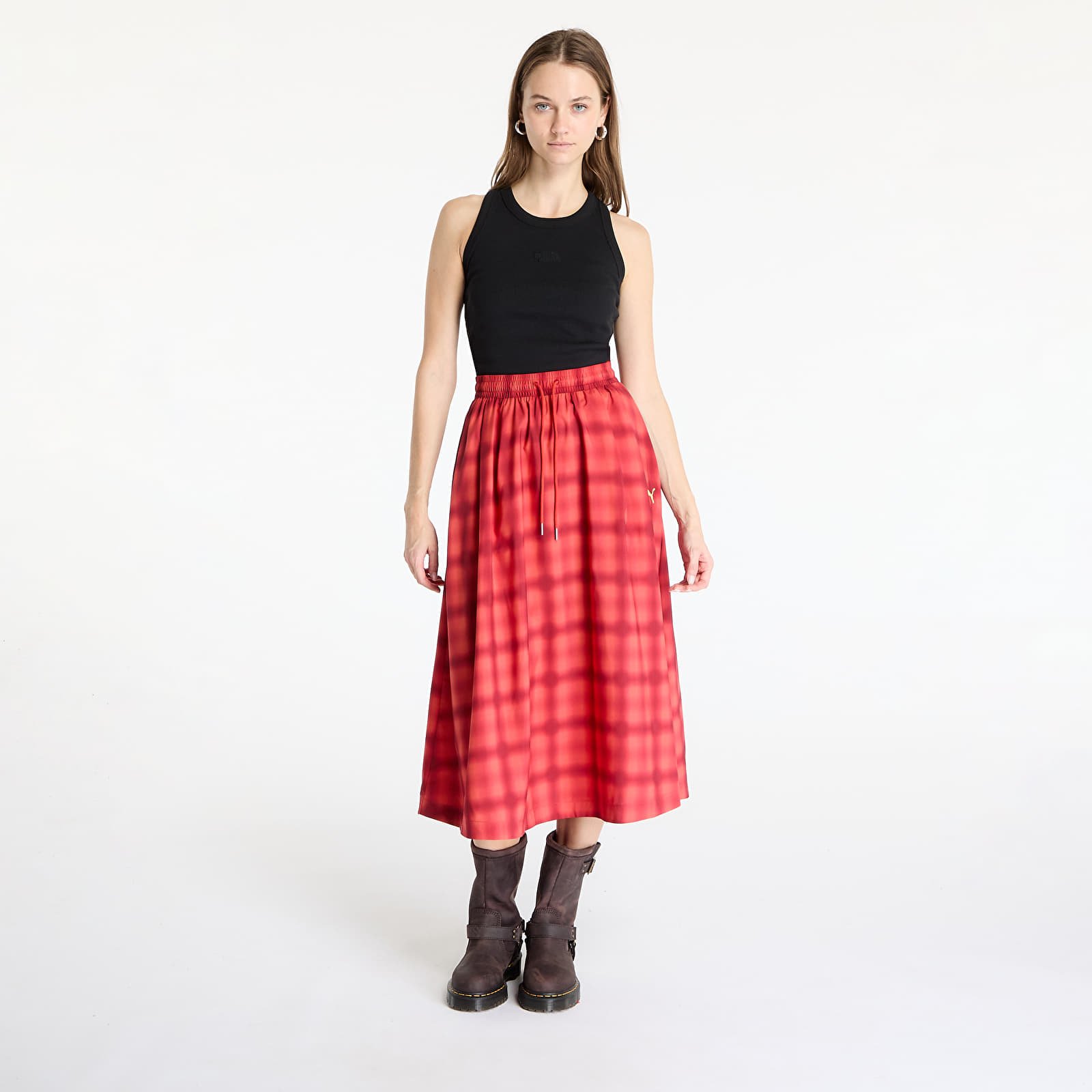 Skirts Puma Woven Midi AOP Pleated Skirt Red Fire