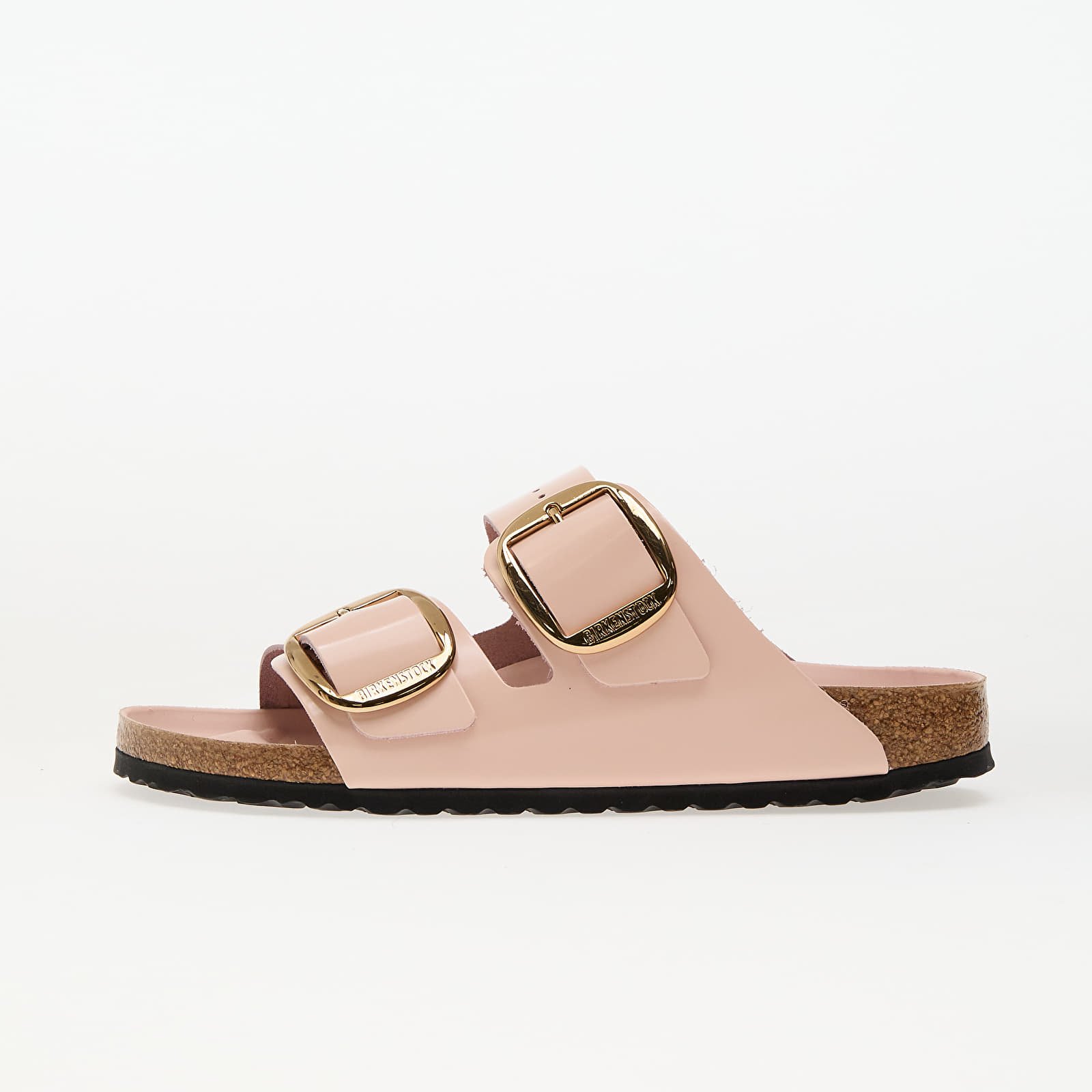 Sneakers und Schuhe für Frauen Birkenstock Arizona Big Buckle Natural Leather Patent High-Shine Light Rose