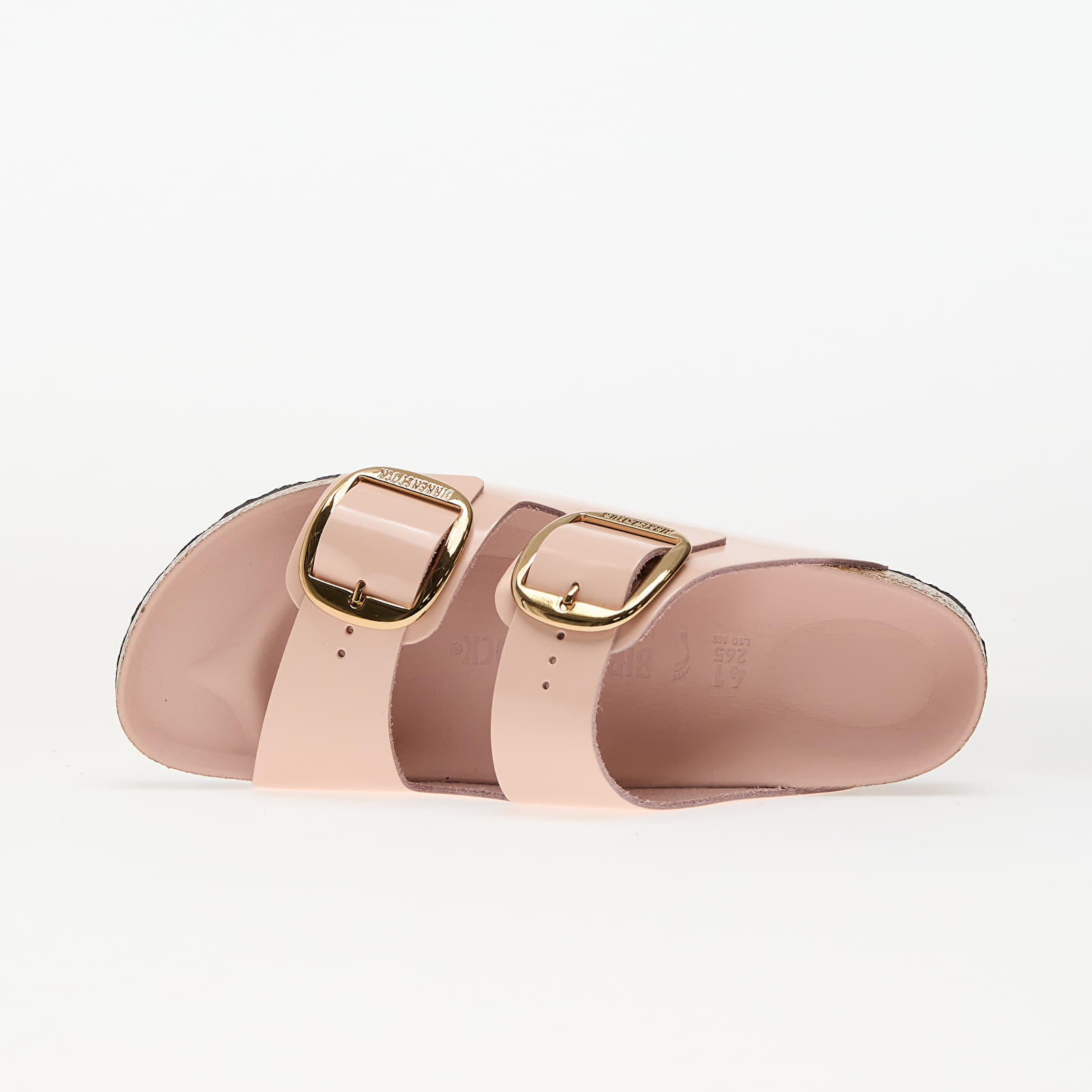Sneakers und Schuhe für Frauen Birkenstock Arizona Big Buckle Natural Leather Patent High-Shine Light Rose