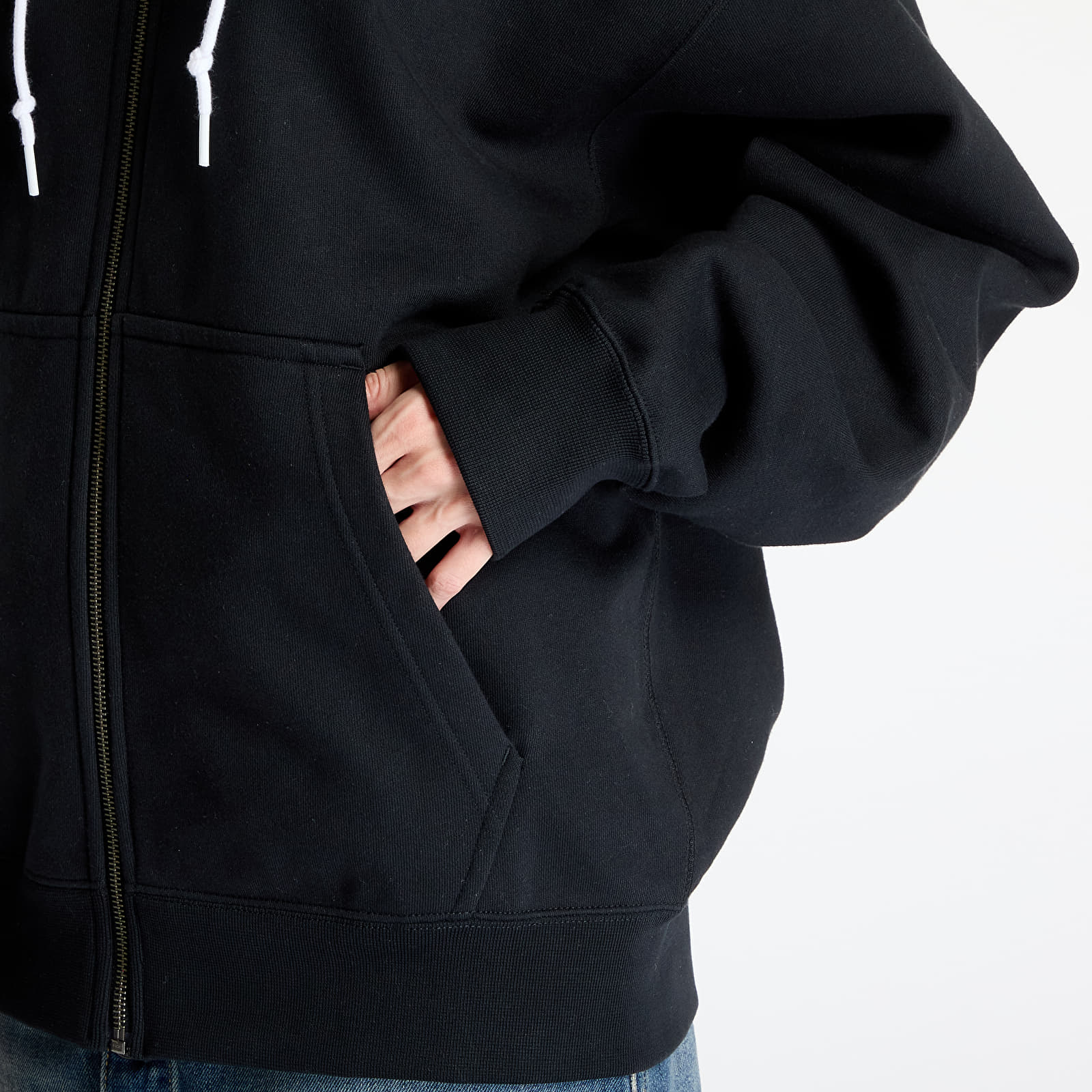 Men's sweatshirts Nike Solo Swoosh Full-Zip Hoodie UNISEX Black/ White