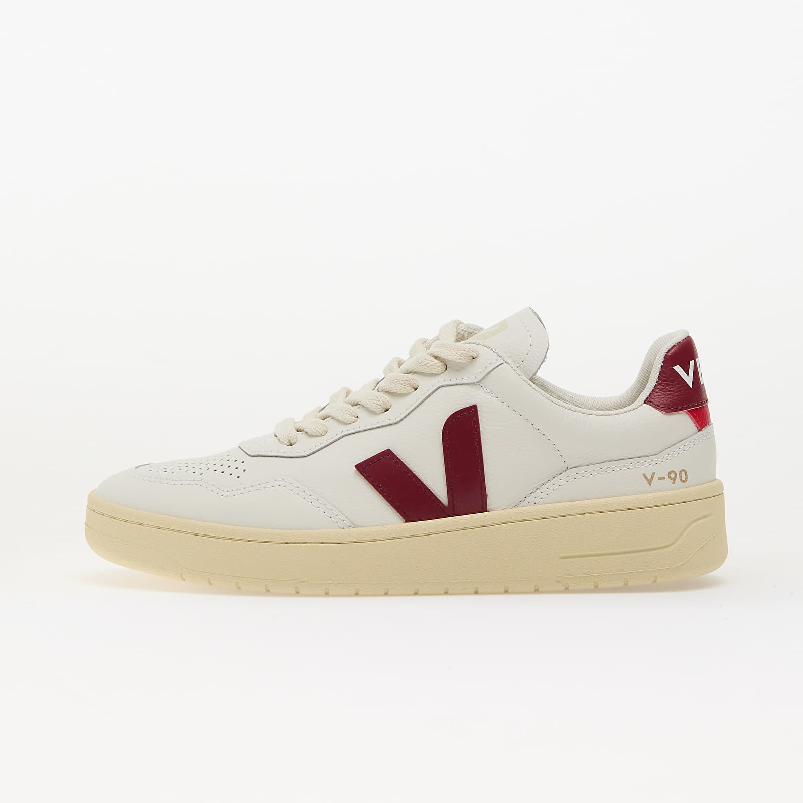 Zapatillas y zapatos de mujer Veja W V-90 O.T Leather Ex-White_Marsala