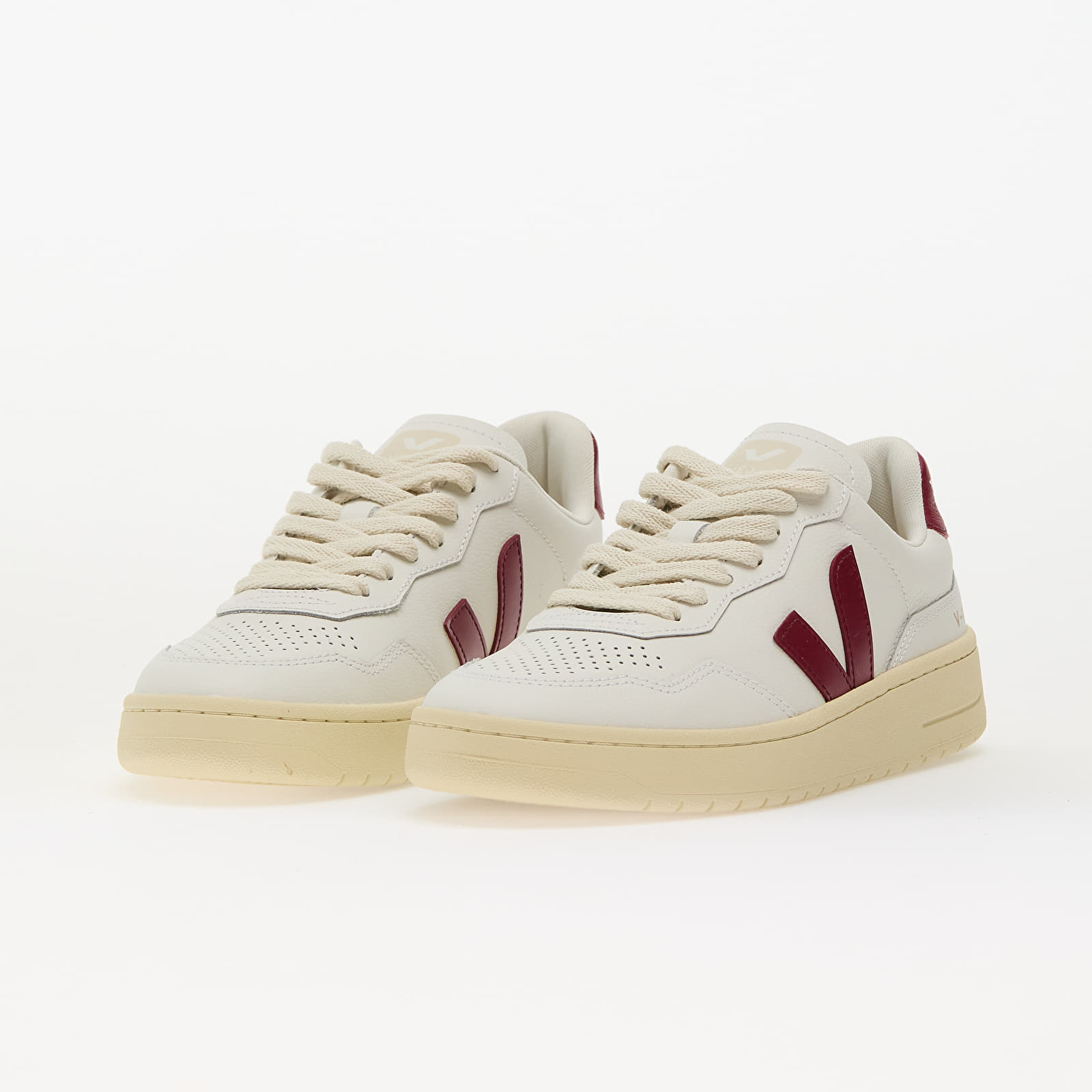 Zapatillas y zapatos de mujer Veja W V-90 O.T Leather Ex-White_Marsala