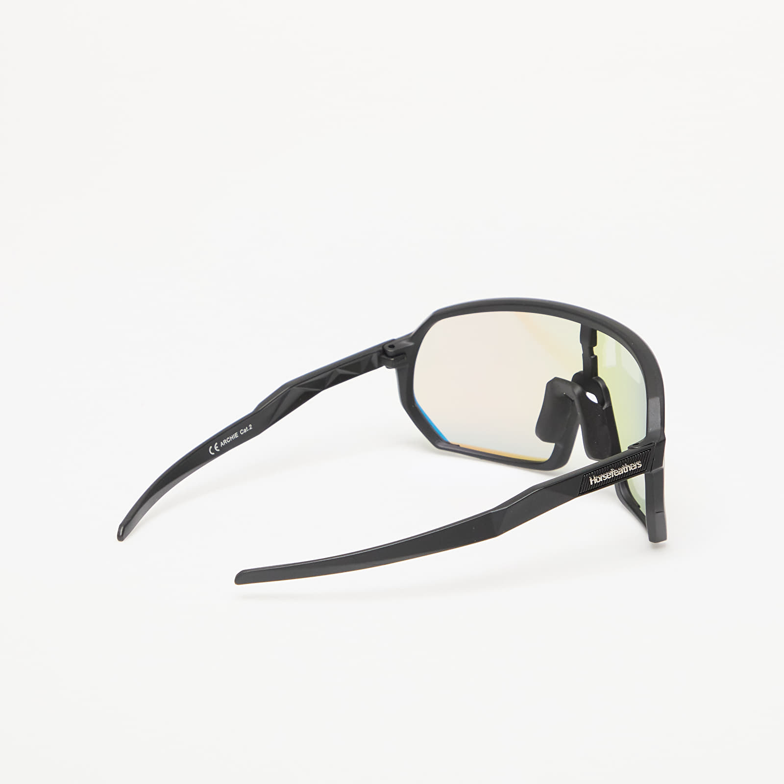 Męskie okulary przeciwsłoneczne Horsefeathers Archie Bike Sunglasses Black/ Mirror Green