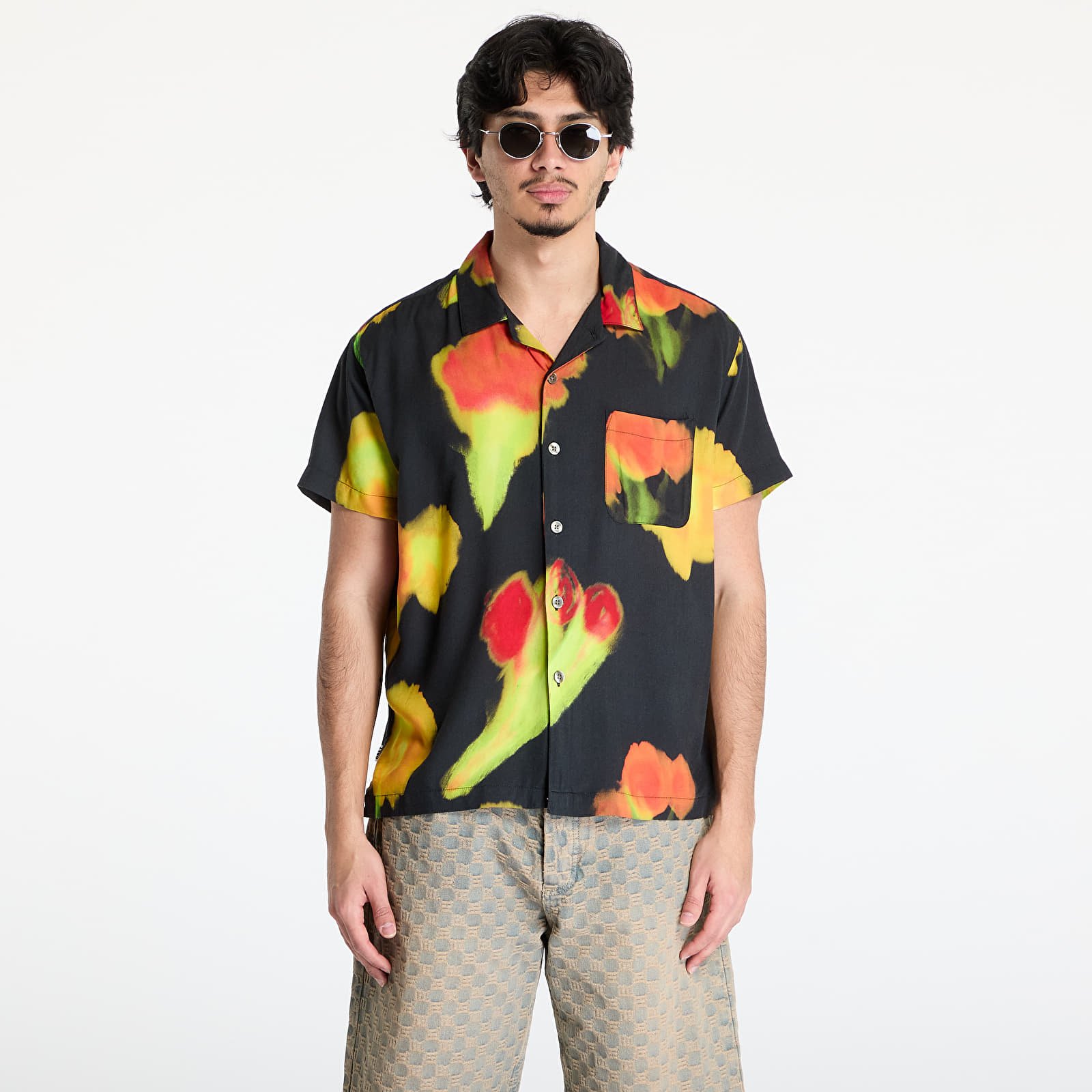 Men's shirts OBEY Kinney Woven Shirt Black Multi