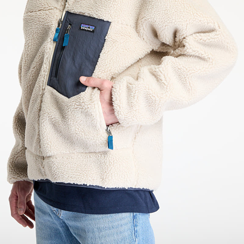 Patagonia Men's Classic Retro-X Jacket Natural/ Smolder Blue | Queens