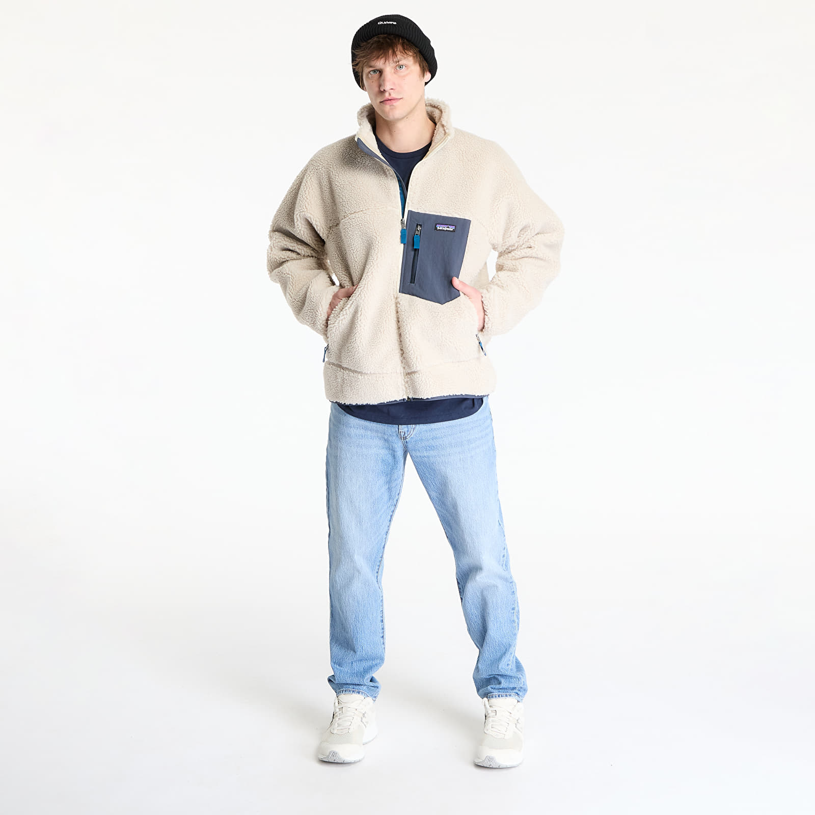 Joped Patagonia Men's Classic Retro-X Jacket Natural/ Smolder Blue