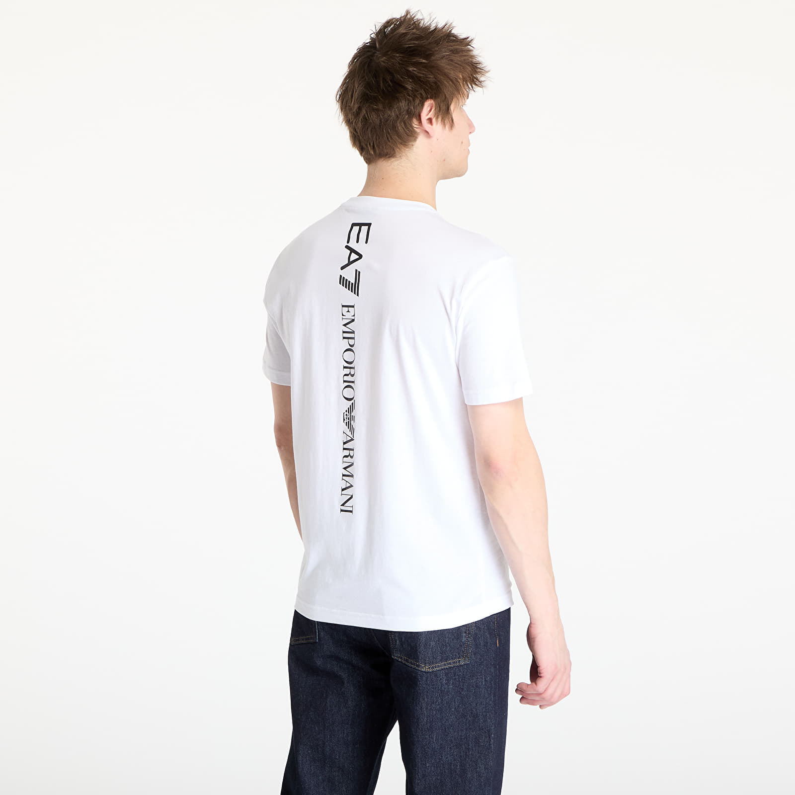 majice kratkih rukava EA7 Emporio Armani Train Logo Series M Tee Ss White/ Black