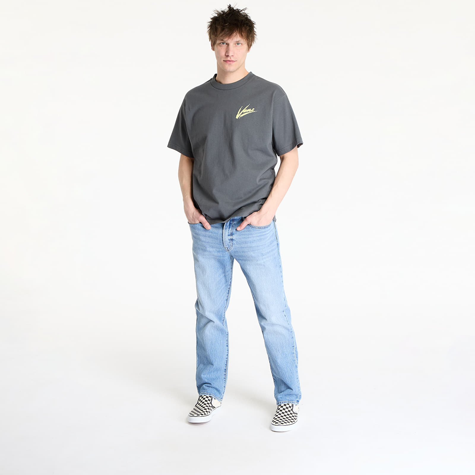 majice kratkih rukava Vans Brush Script Loose SS Tee Asphalt/ Shadow