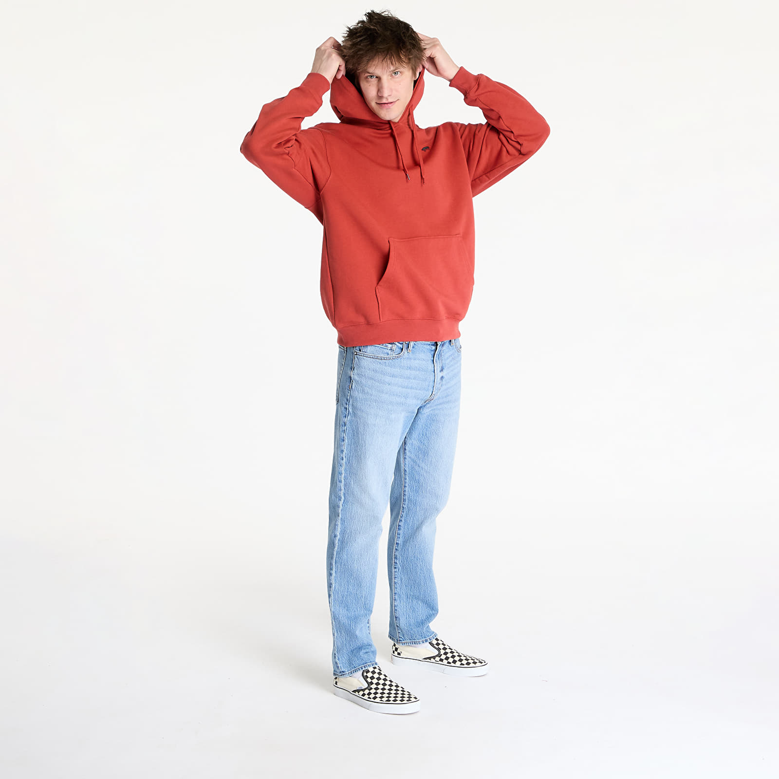 Mikine Vans Salton Loose Ft Pullover Red Ochre