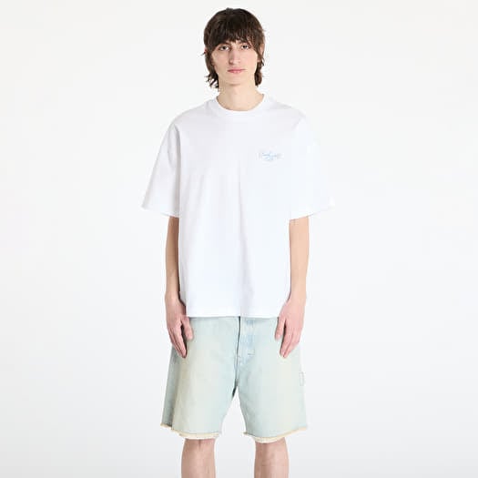 Φανελάκι Carhartt WIP Shortsleeve Signature Script T-Shirt UNISEX White/ Dusty Ice