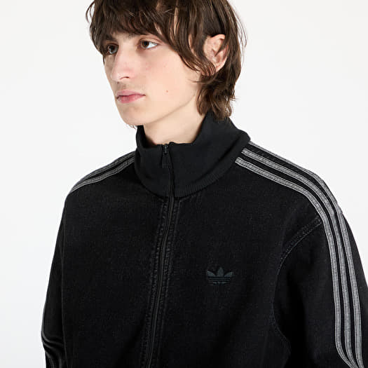 adidas Adicolor Denim Firebird Track Top True Black Denim | Queens