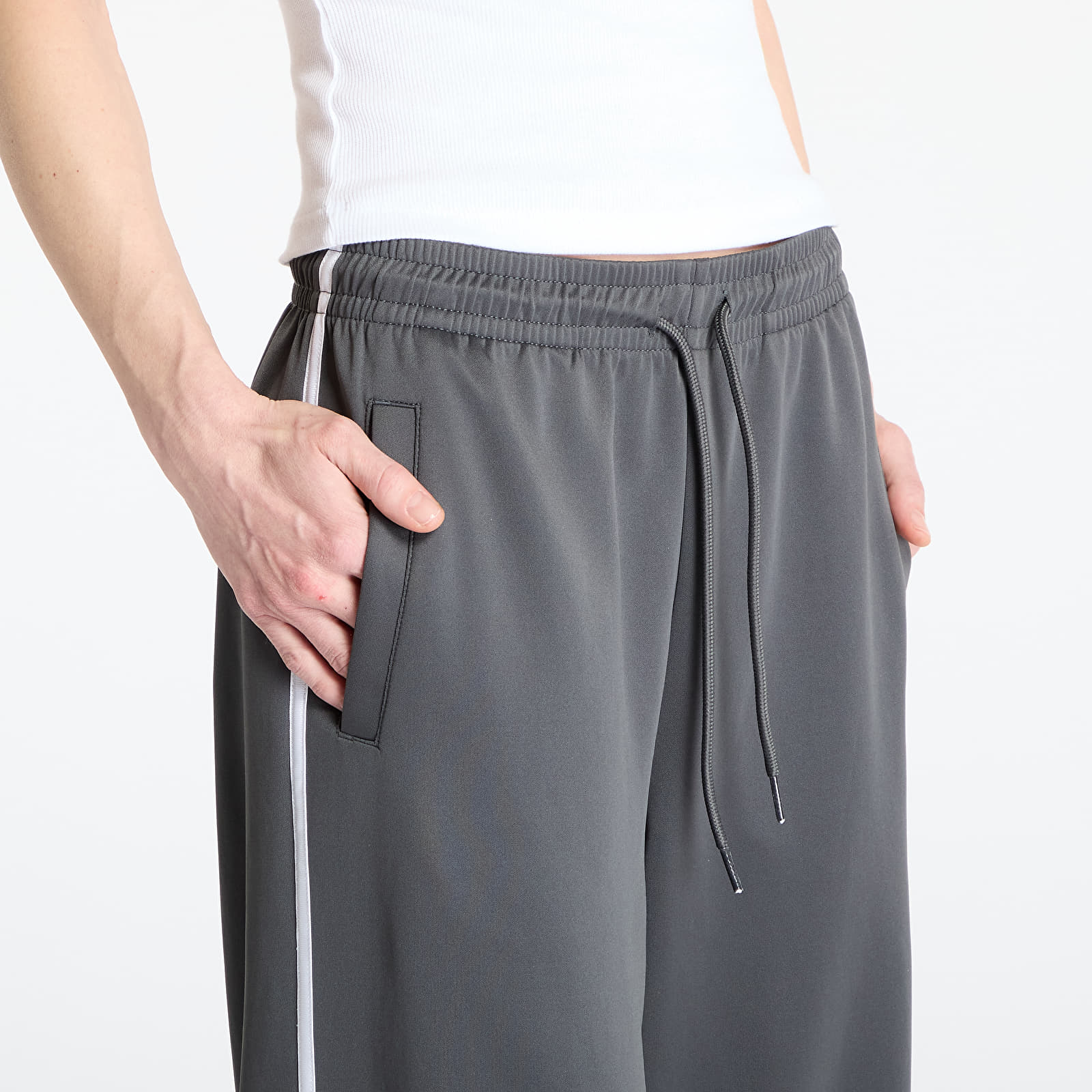 Dressid Urban Classics Ladies Wide Leg Track Pants Magnet