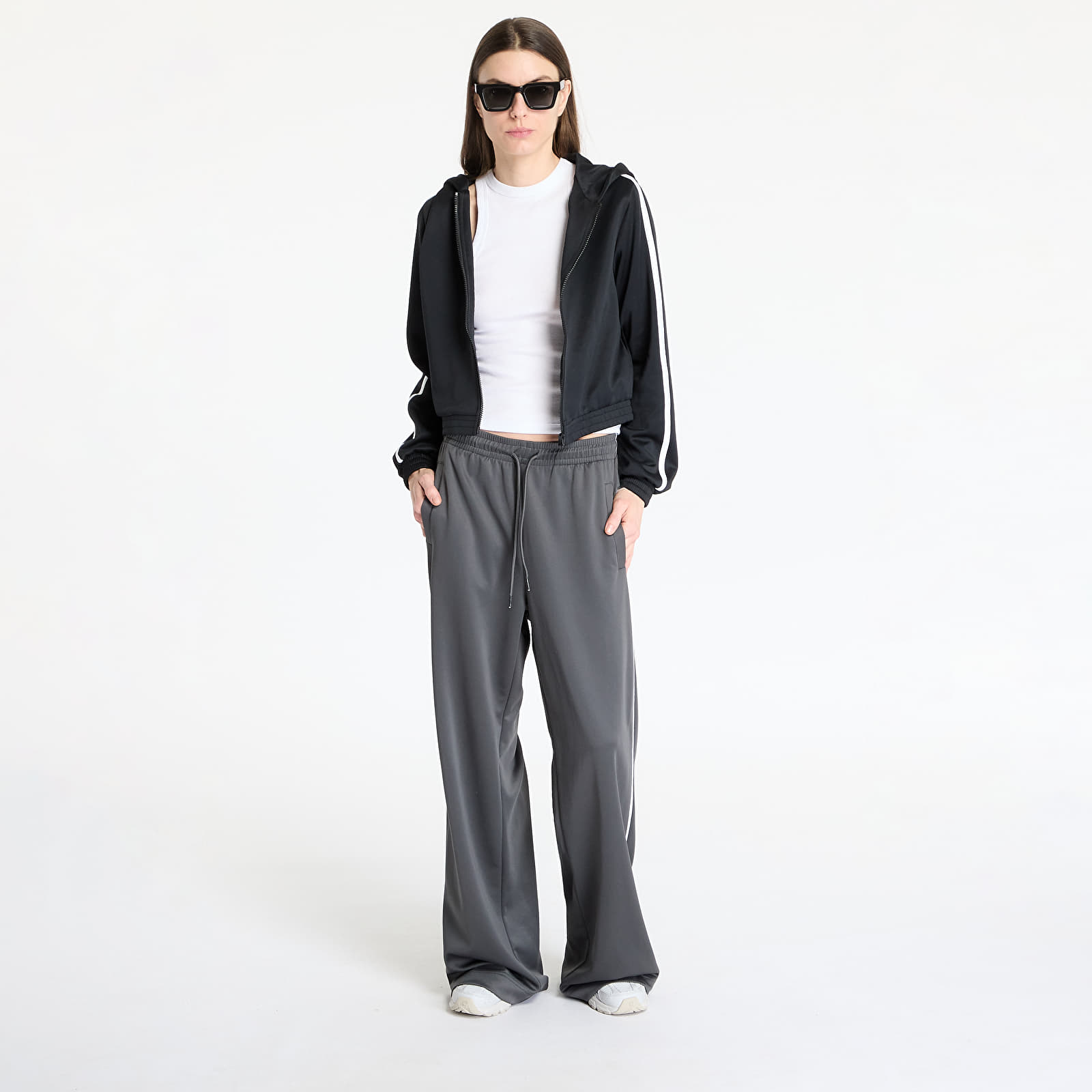 Dressid Urban Classics Ladies Wide Leg Track Pants Magnet