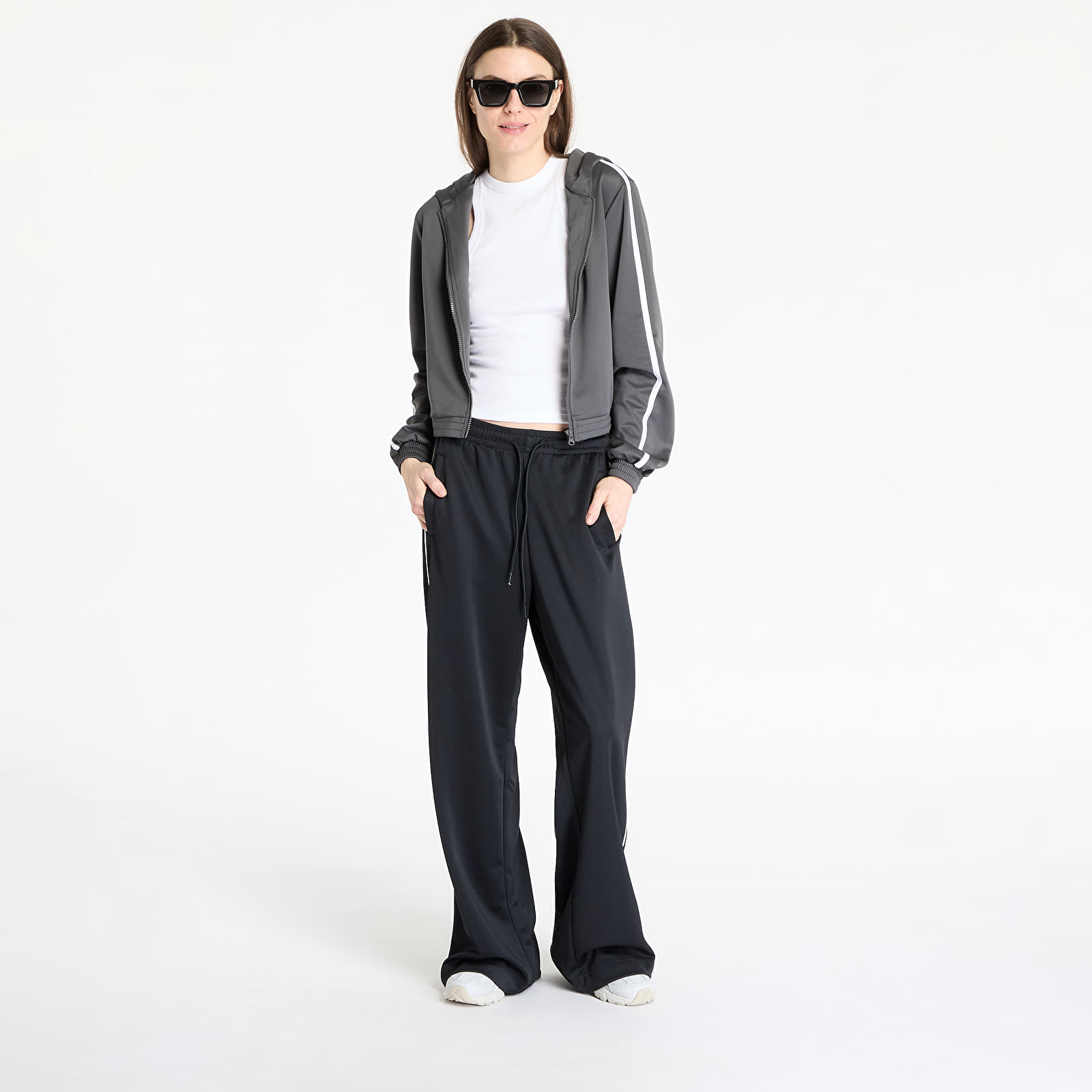Pantalones de chándal para mujer Urban Classics Ladies Wide Leg Track Pants Black