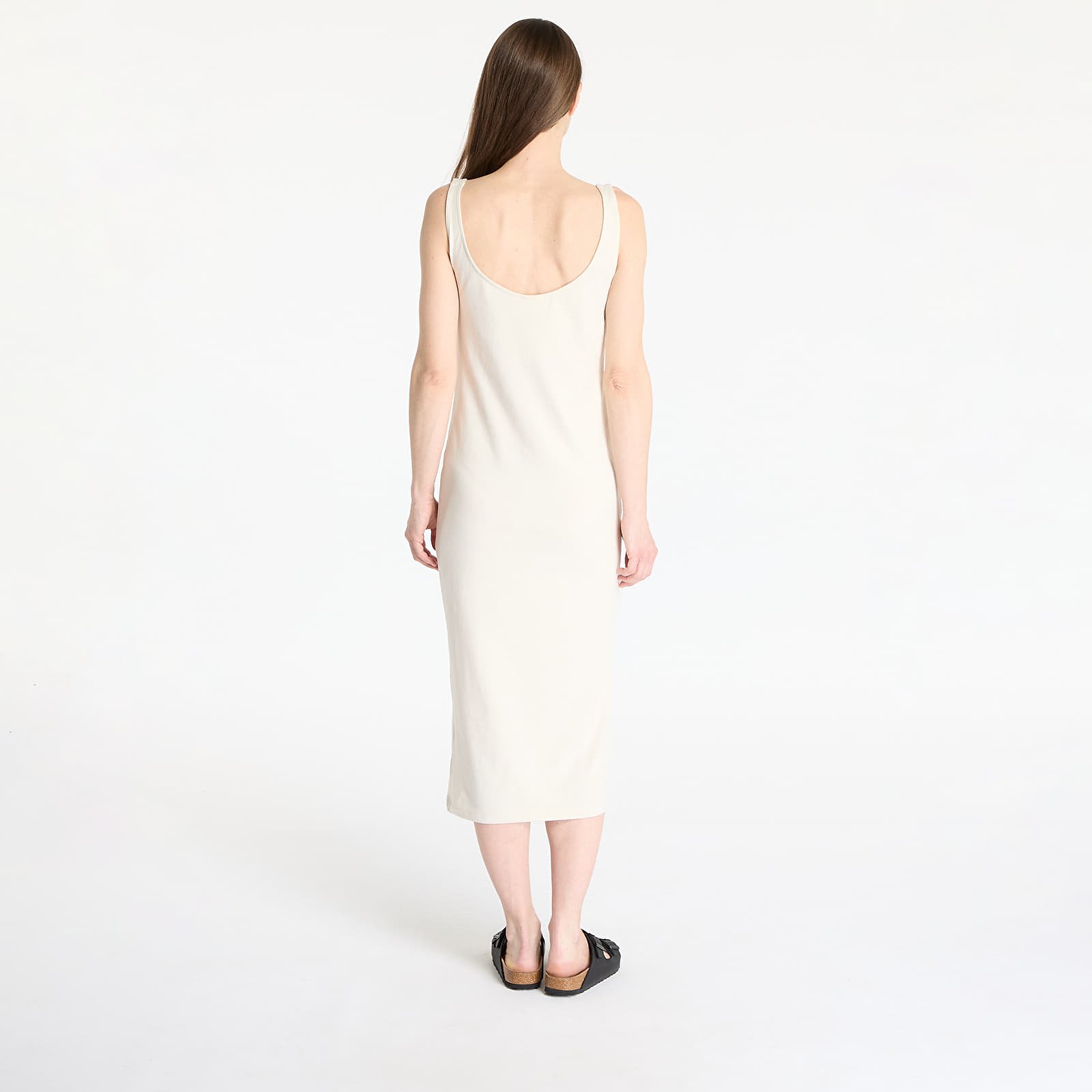 Kleidid Urban Classics Ladies Basic Long Cotton Jersey Dress Whitesand