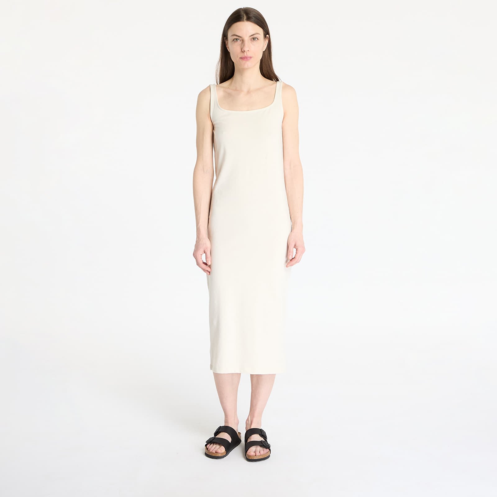 Kleidid Urban Classics Ladies Basic Long Cotton Jersey Dress Whitesand