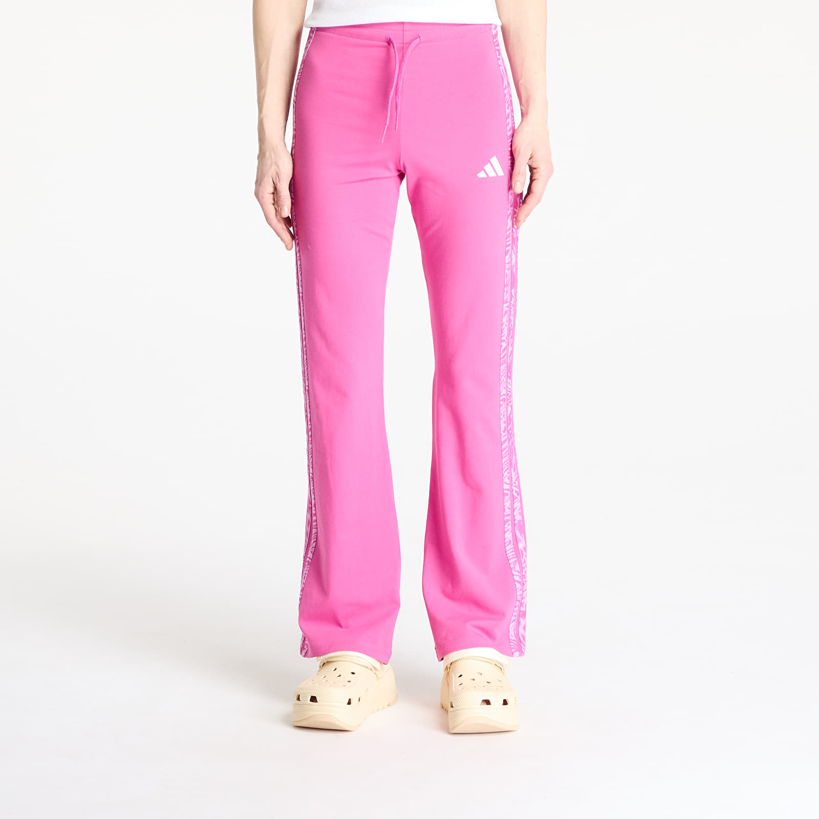 Mallas para mujer adidas Essentials 3 Stripes Print Cotton Leggings Semi Lucid Fuchsia