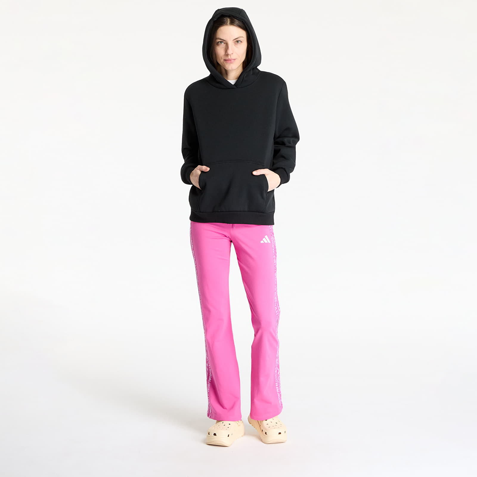 Mallas para mujer adidas Essentials 3 Stripes Print Cotton Leggings Semi Lucid Fuchsia