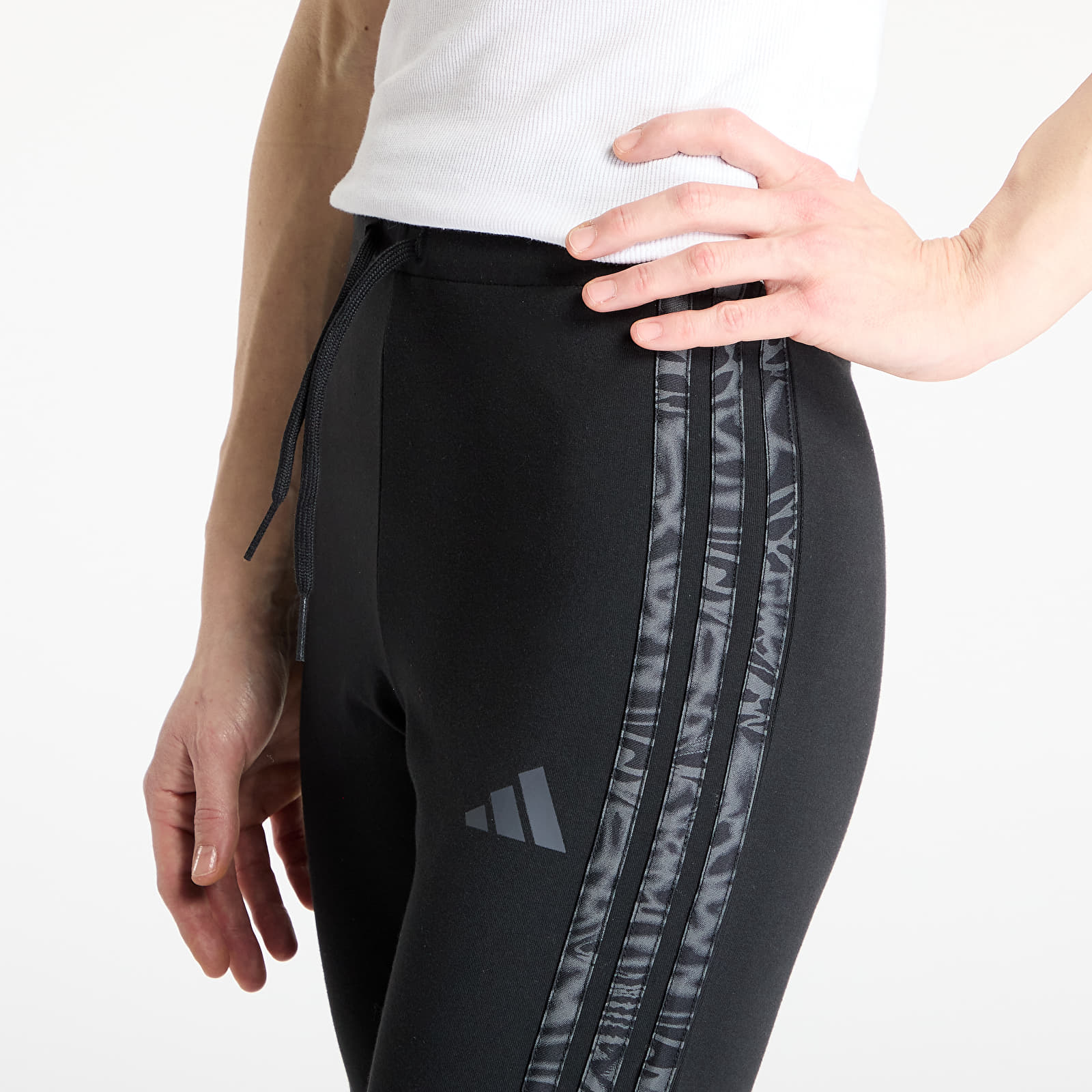 Leggings adidas Essentials 3 Stripes Print Cotton Leggings Black
