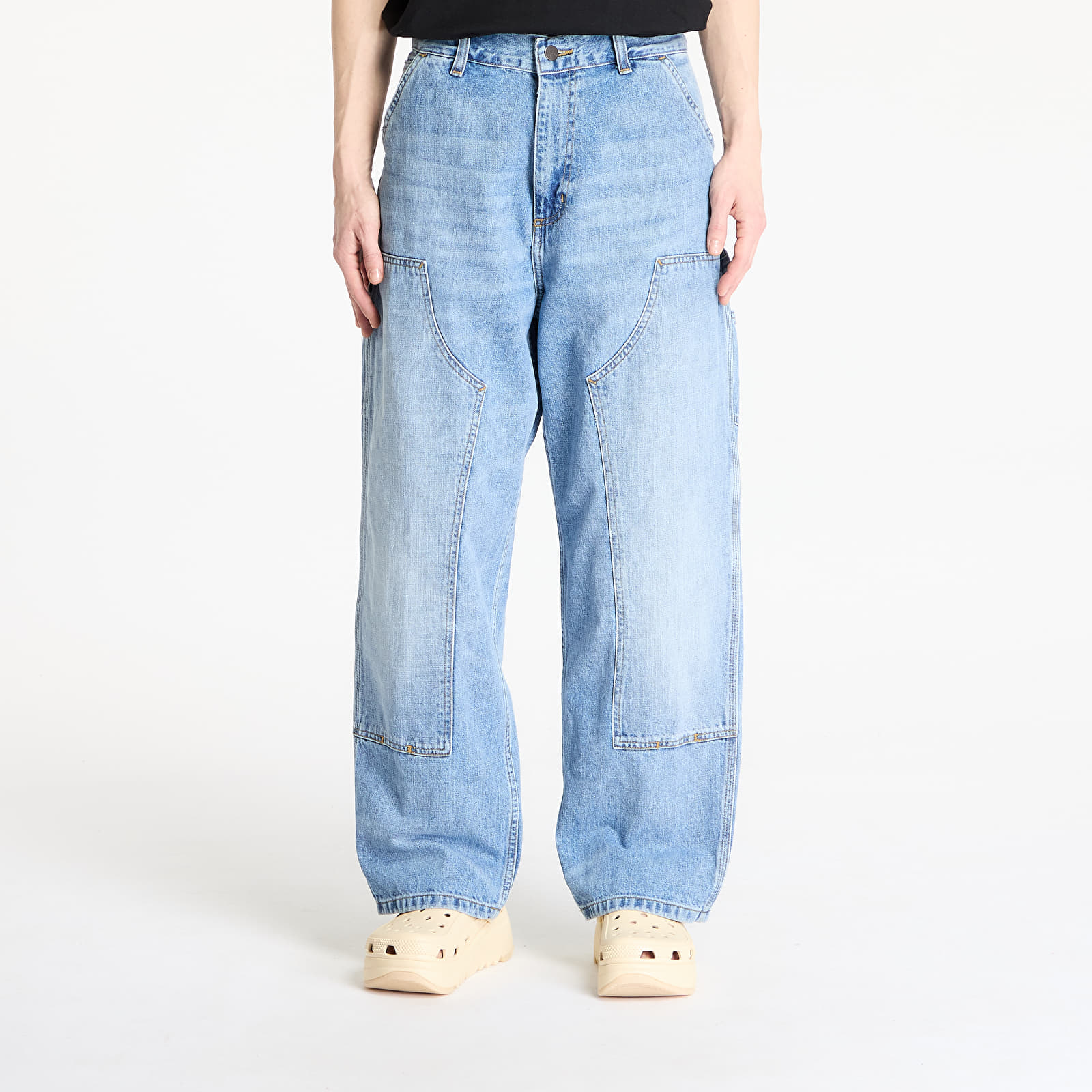 Broek Carhartt WIP W' Brandon Double Knee Pant Blue Burst Washed