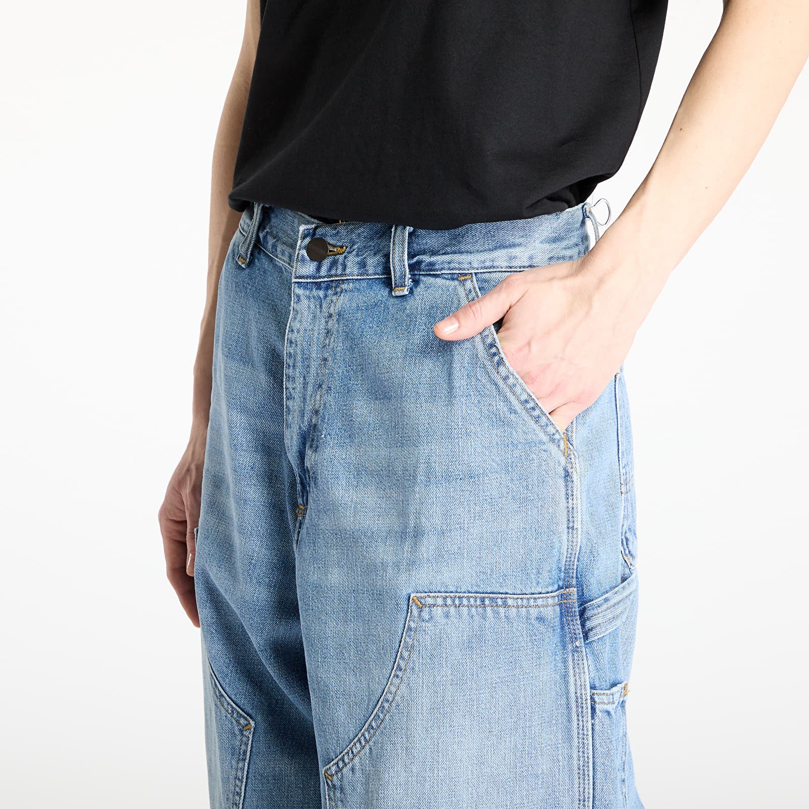 Broek Carhartt WIP W' Brandon Double Knee Pant Blue Burst Washed