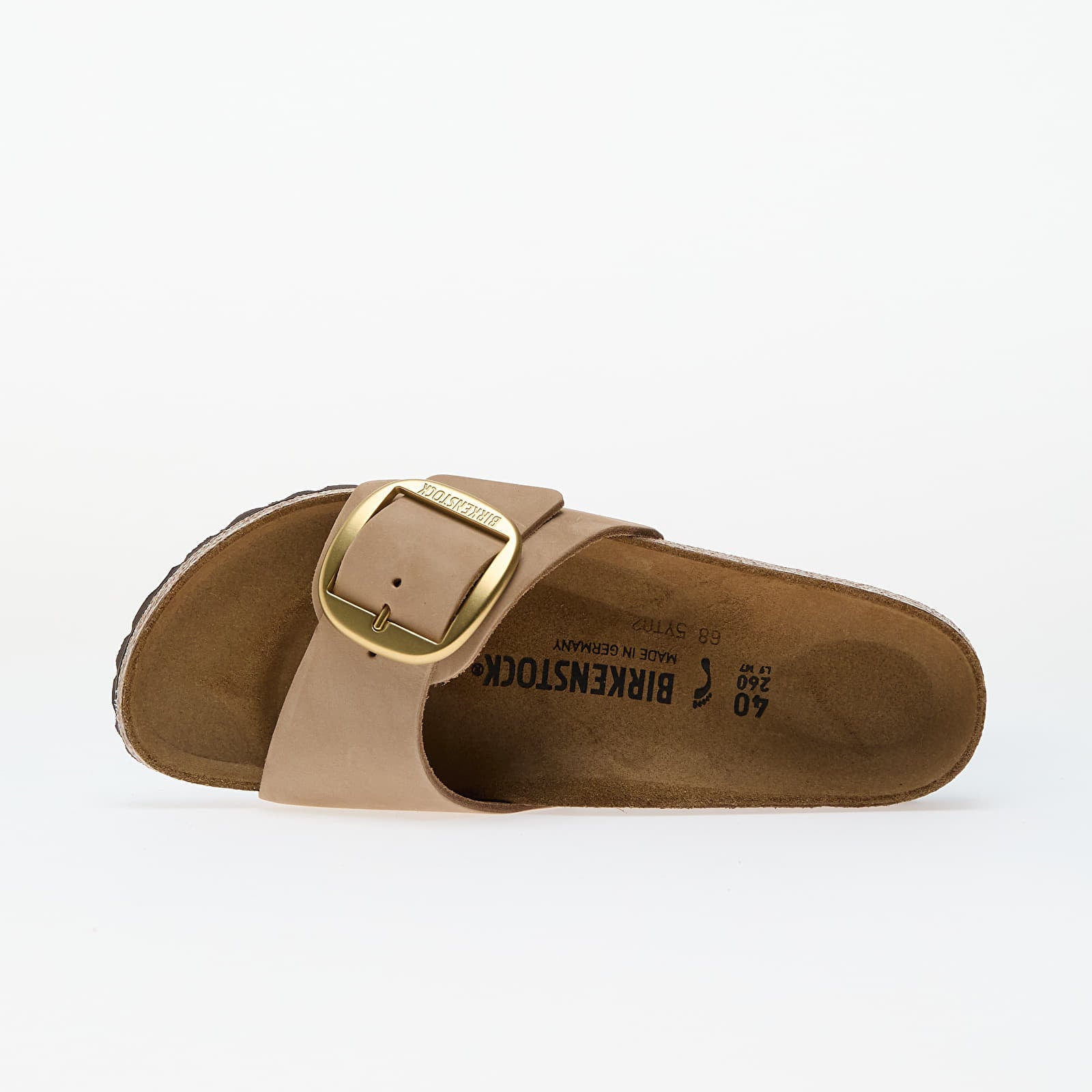 Naiste tossud ja kingad Birkenstock Madrid Big Buckle Natural Leather Nubuck Sandcastle