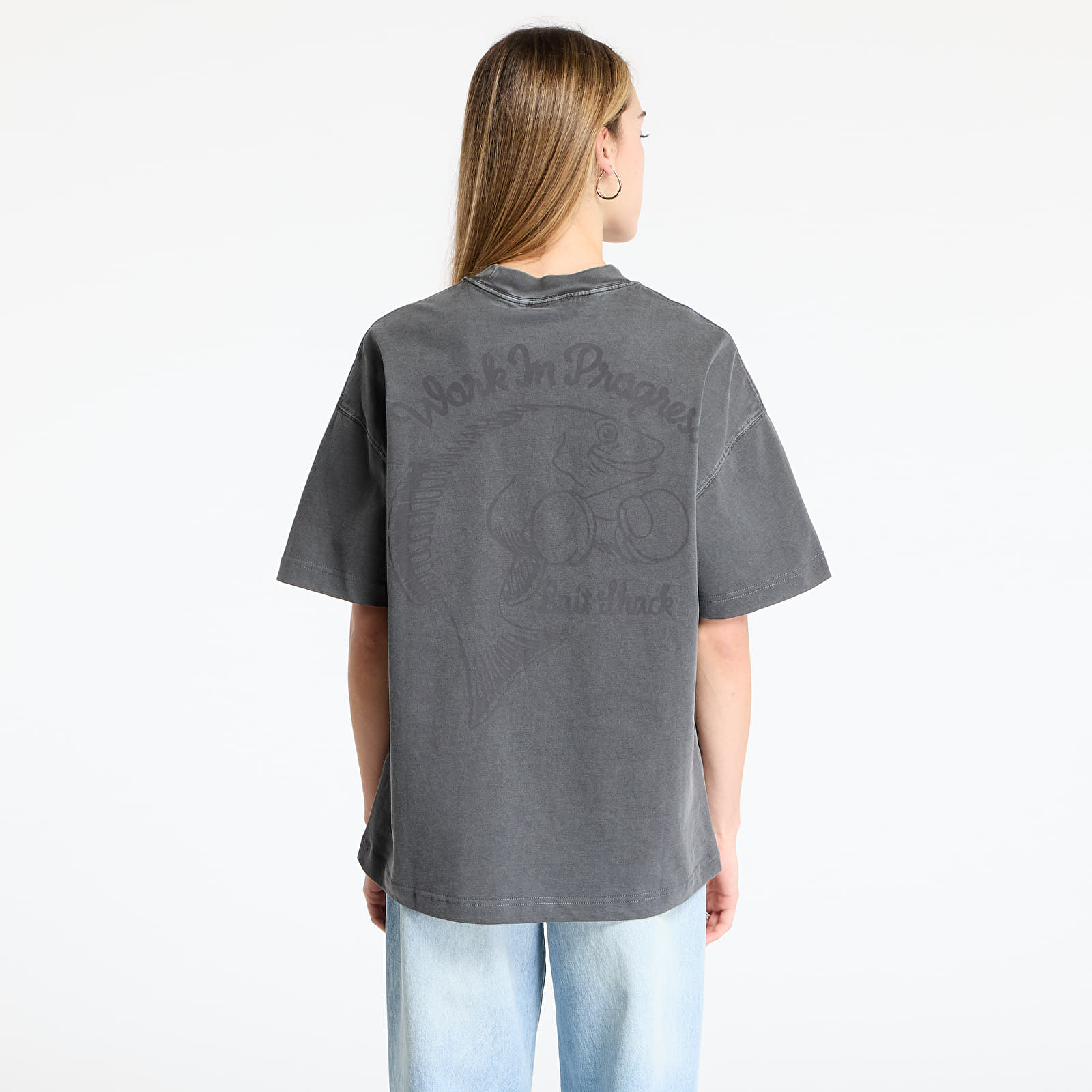 Moške majice Carhartt WIP Shortsleeve Bait Shack T-Shirt UNISEX Black Garment Dyed