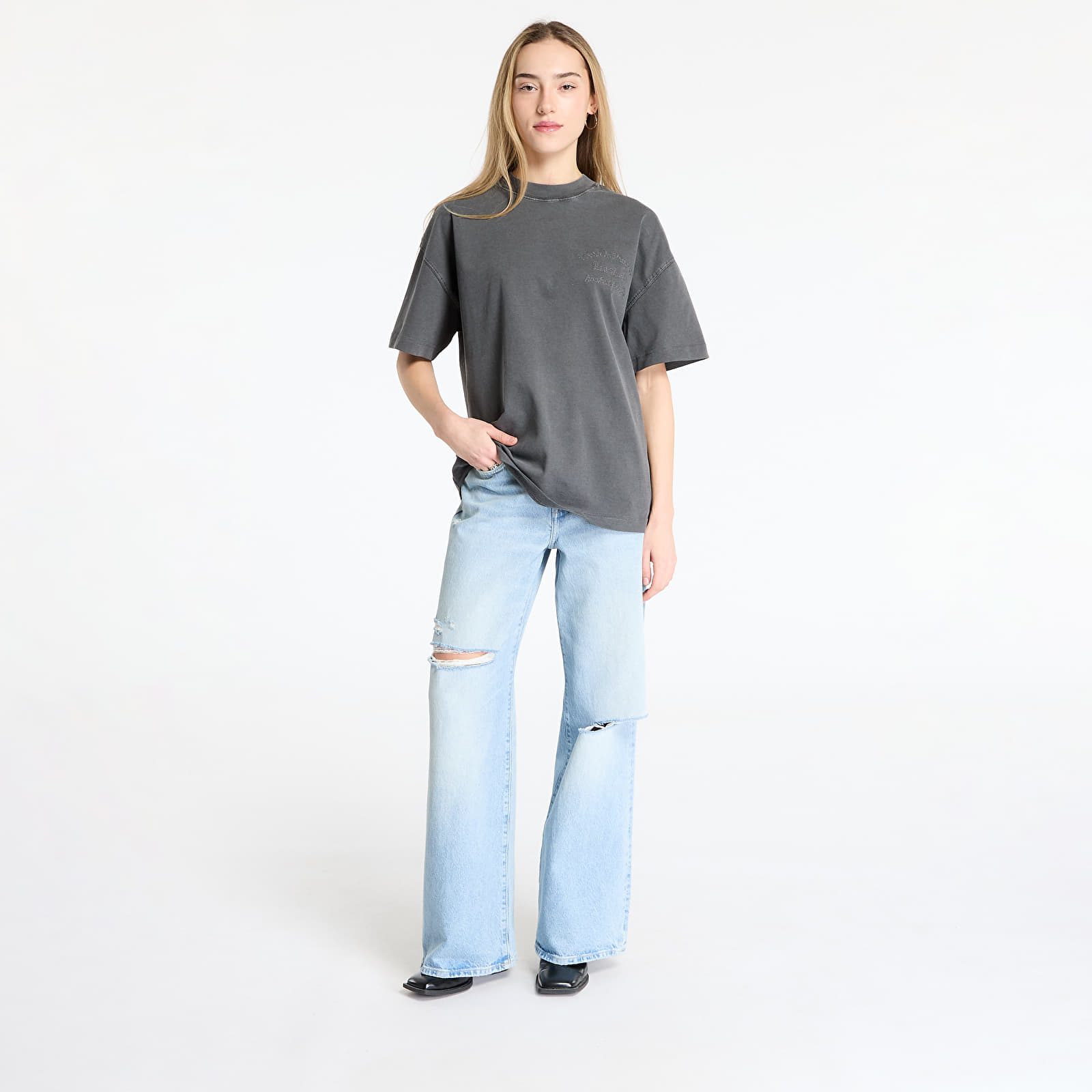 Moške majice Carhartt WIP Shortsleeve Bait Shack T-Shirt UNISEX Black Garment Dyed