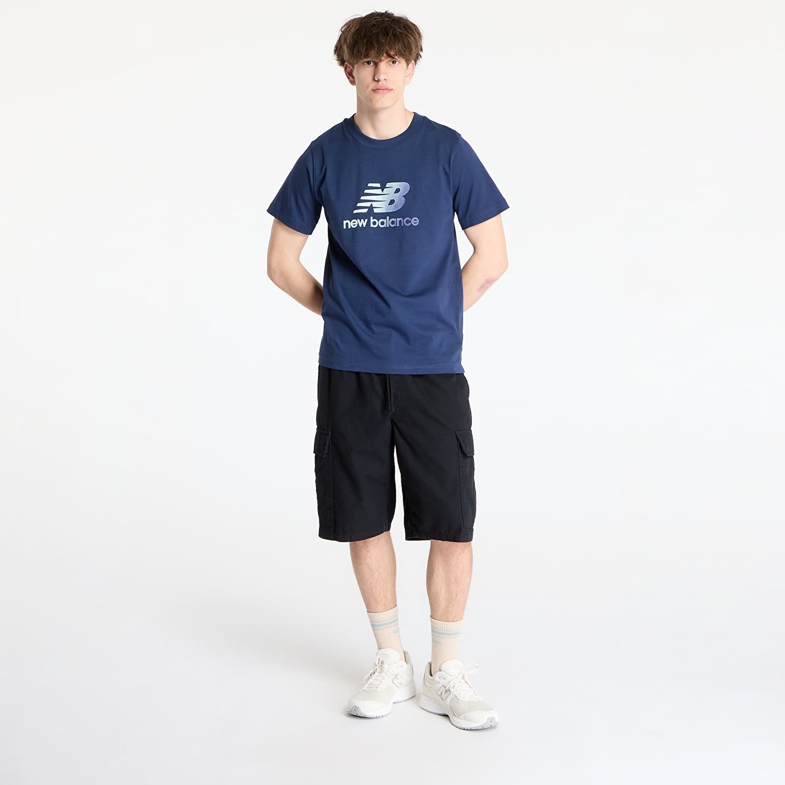 Meeste T-särgid New Balance Sport Essentials Gradient Logo T-Shirt Navy