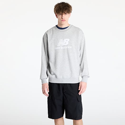 Sweat-shirt New Balance Stacked Logo French Hoodie Grey